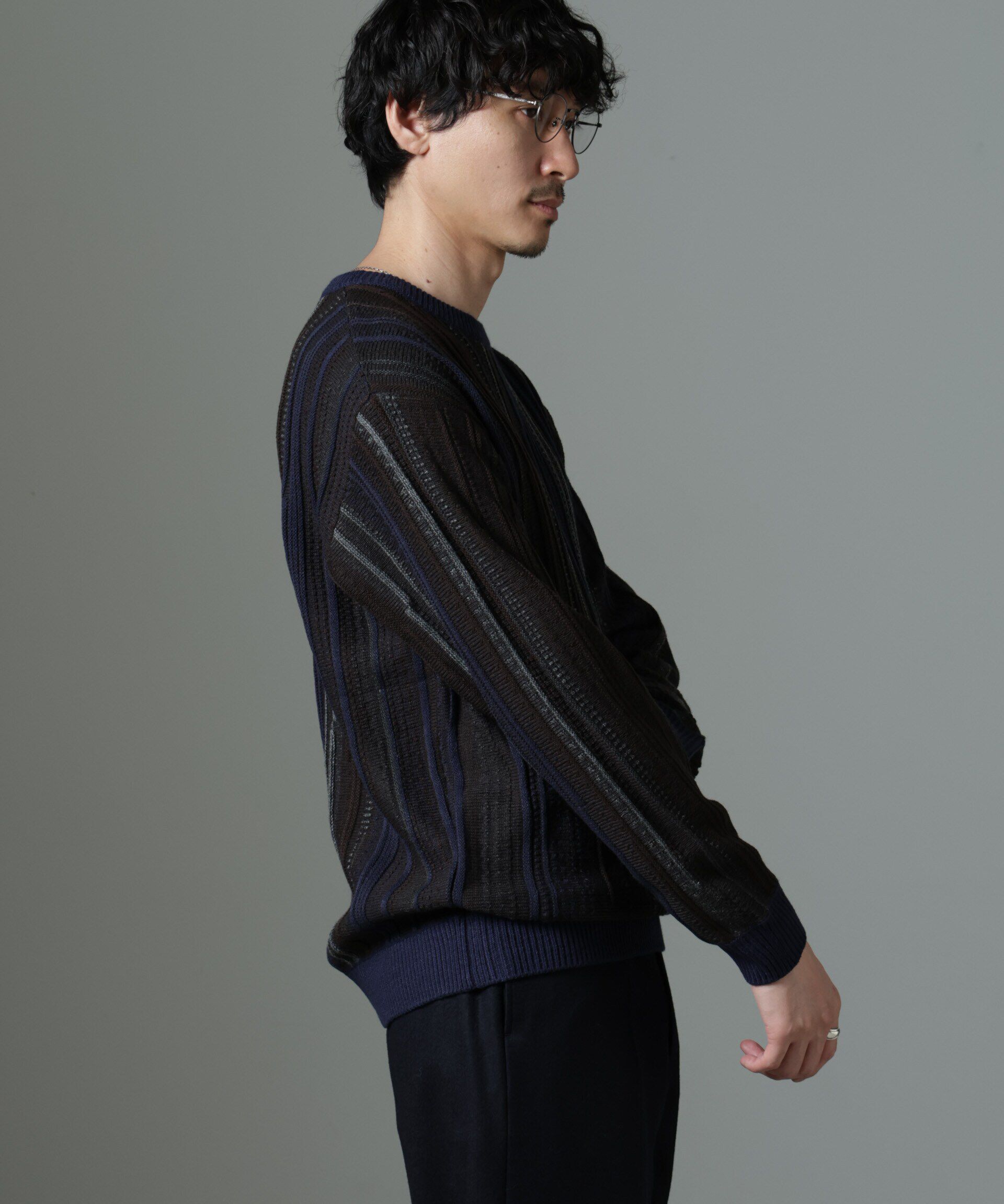 nano･universe「ジャガードヴィンテージライクニット」|ニット・セーター|