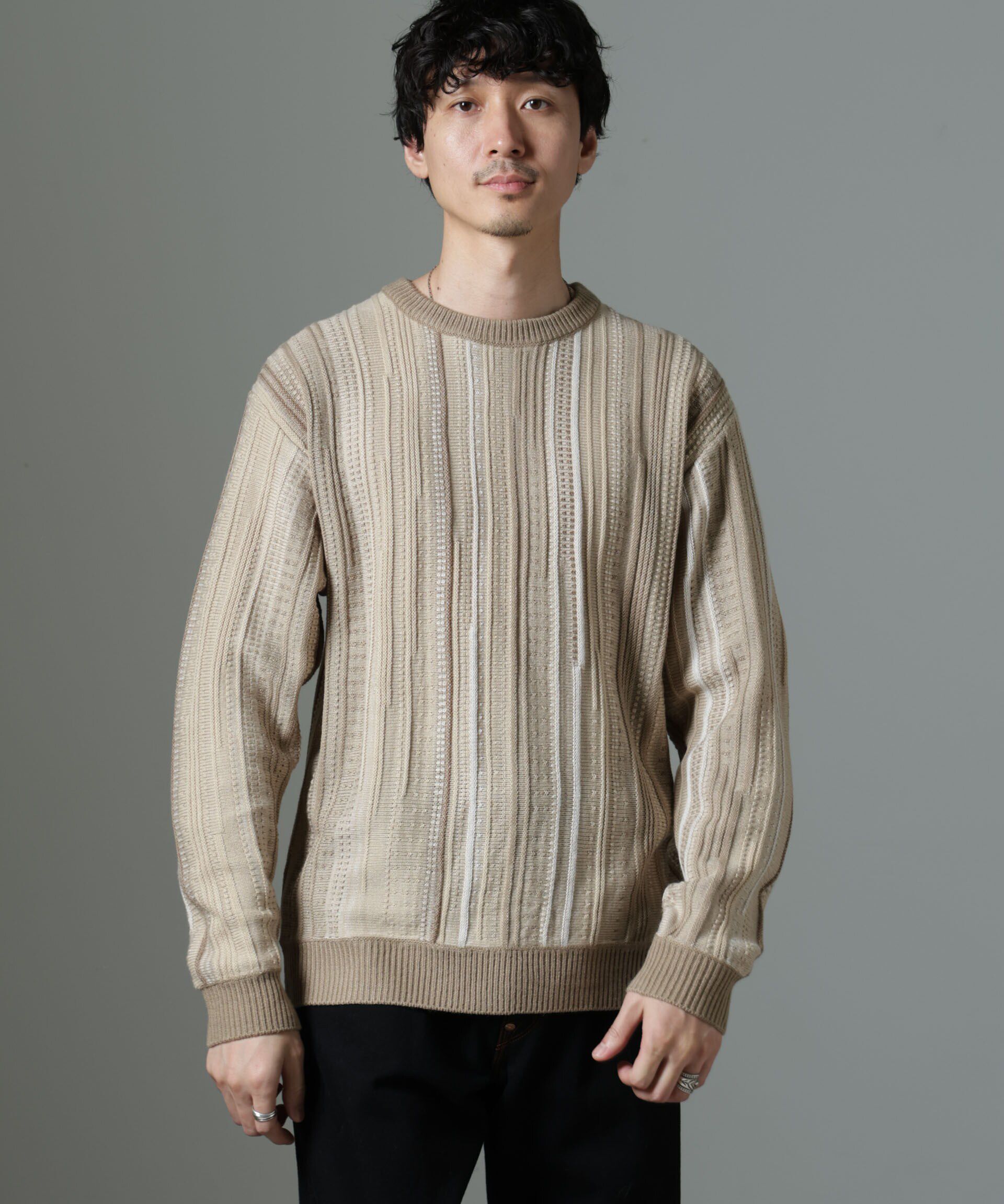 nano･universe「ジャガードヴィンテージライクニット」|ニット・セーター|