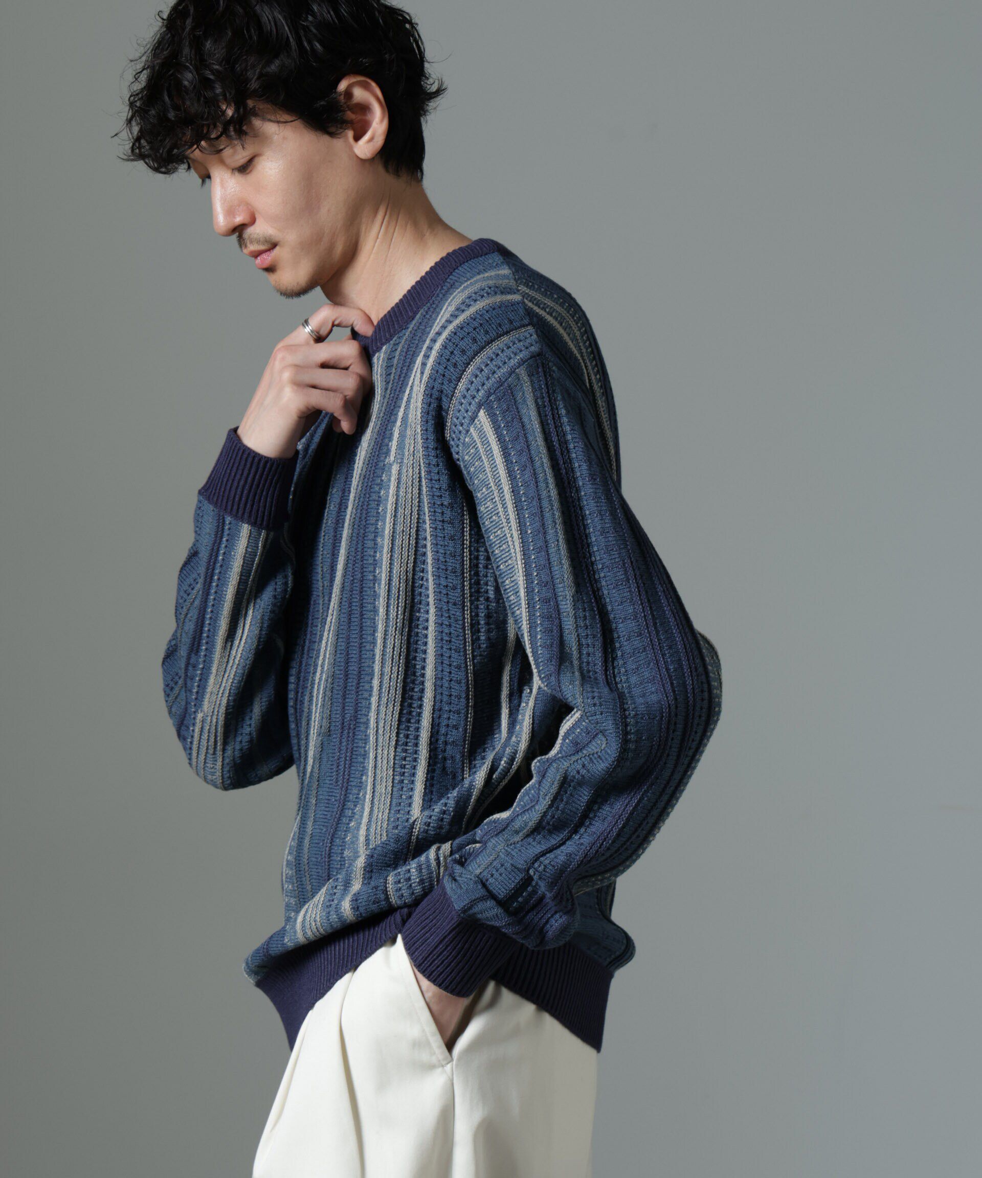 nano･universe「ジャガードヴィンテージライクニット」|ニット・セーター|