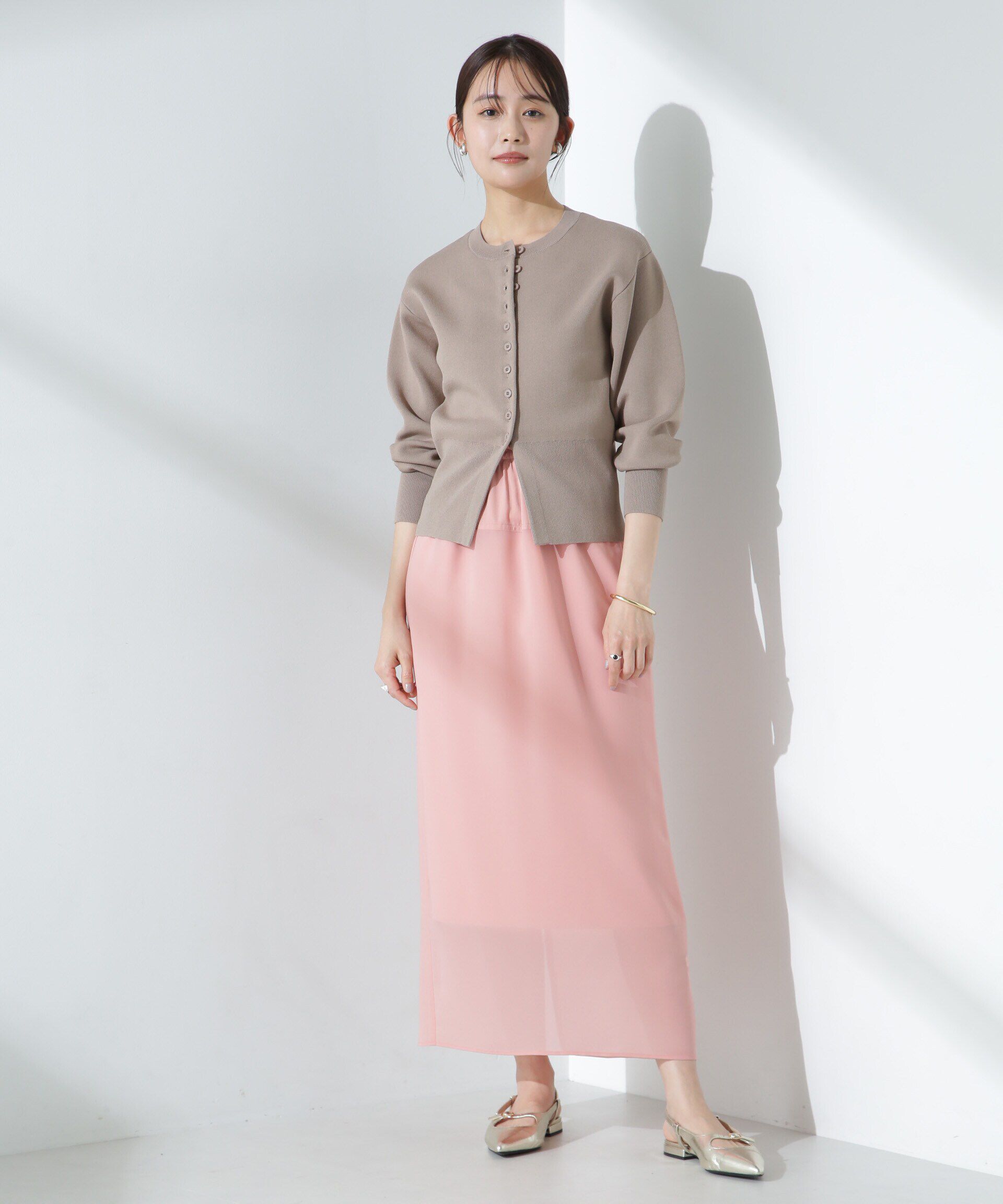 nano･universe「ダブルジャガードクルーネックニットカーディガン」|ニット・セーター|