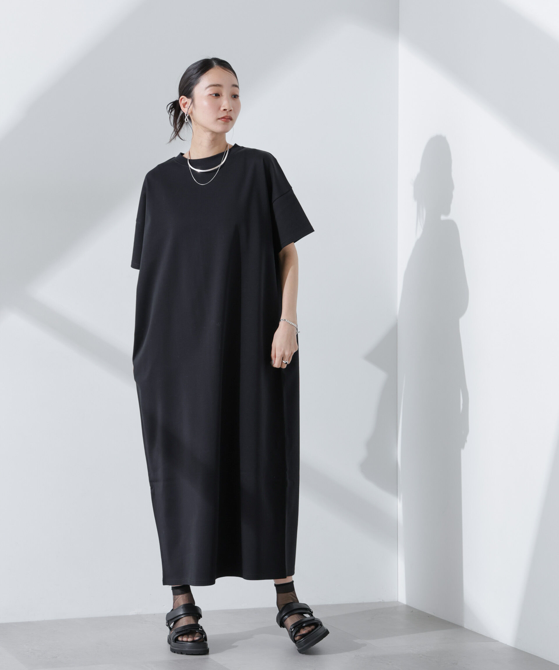 nano･universe「Anti Smellスムースシルケットワイドワンピース」|ワンピース|