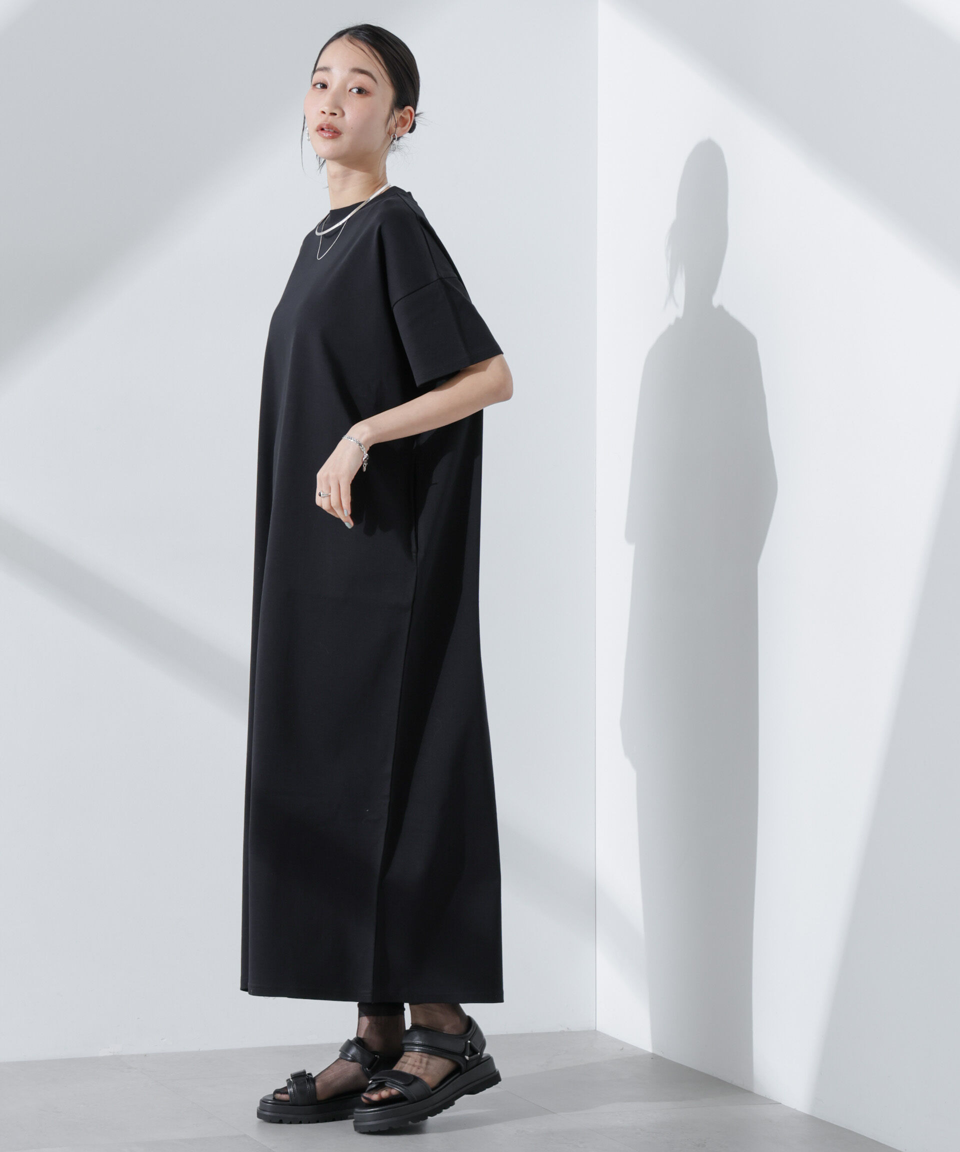 nano･universe「Anti Smellスムースシルケットワイドワンピース」|ワンピース|