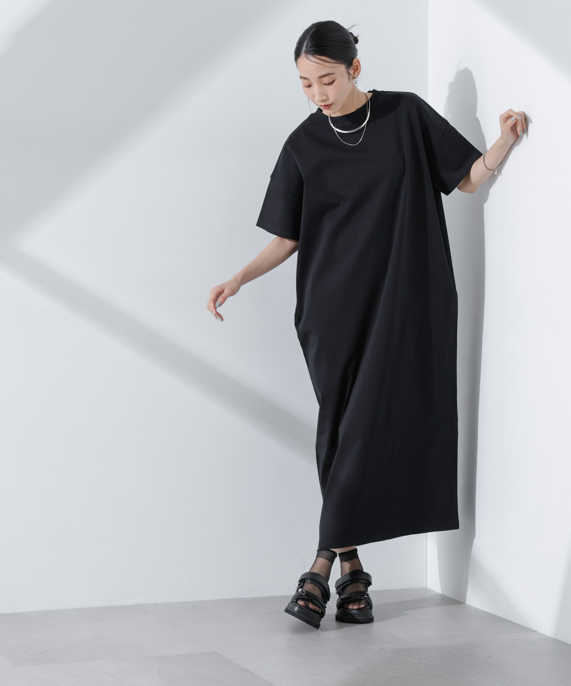 nano･universe「Anti Smellスムースシルケットワイドワンピース」|ワンピース|