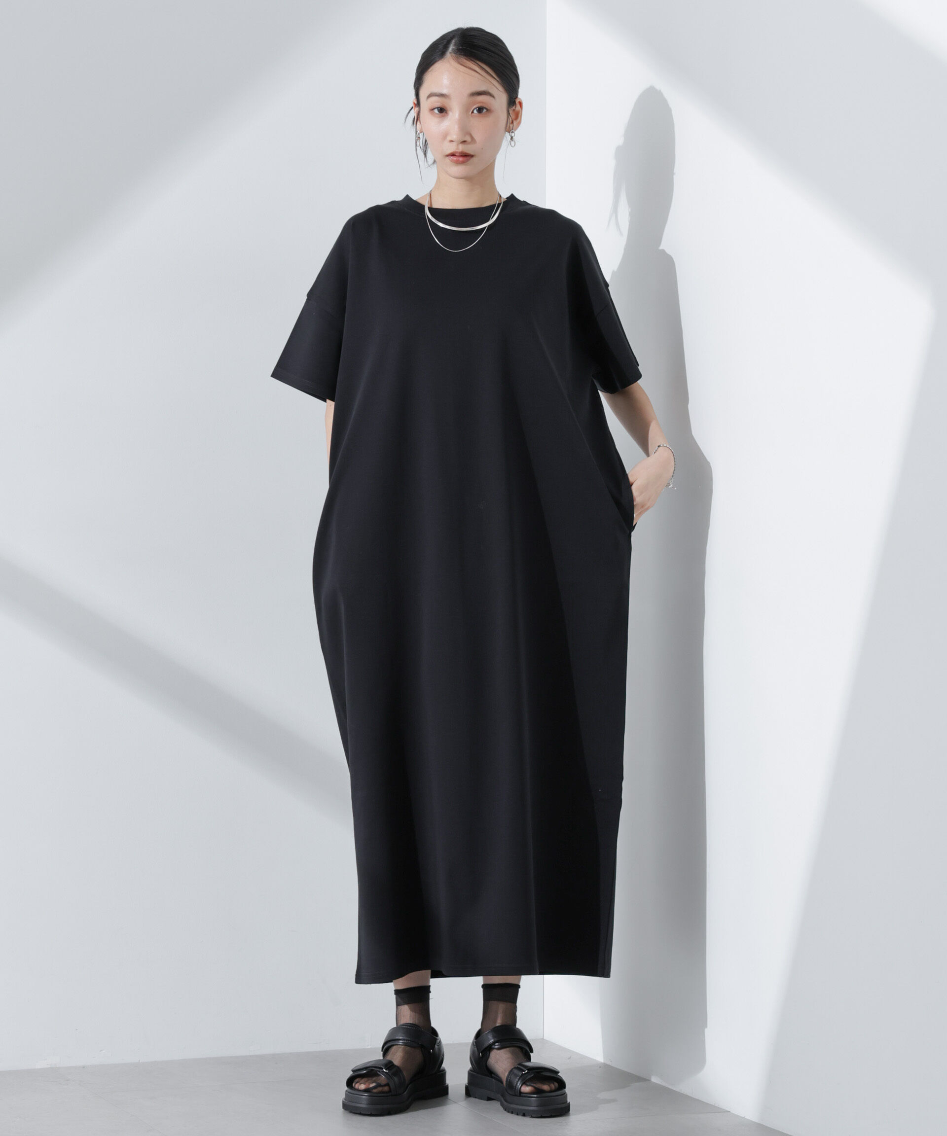 nano･universe「Anti Smellスムースシルケットワイドワンピース」|ワンピース|