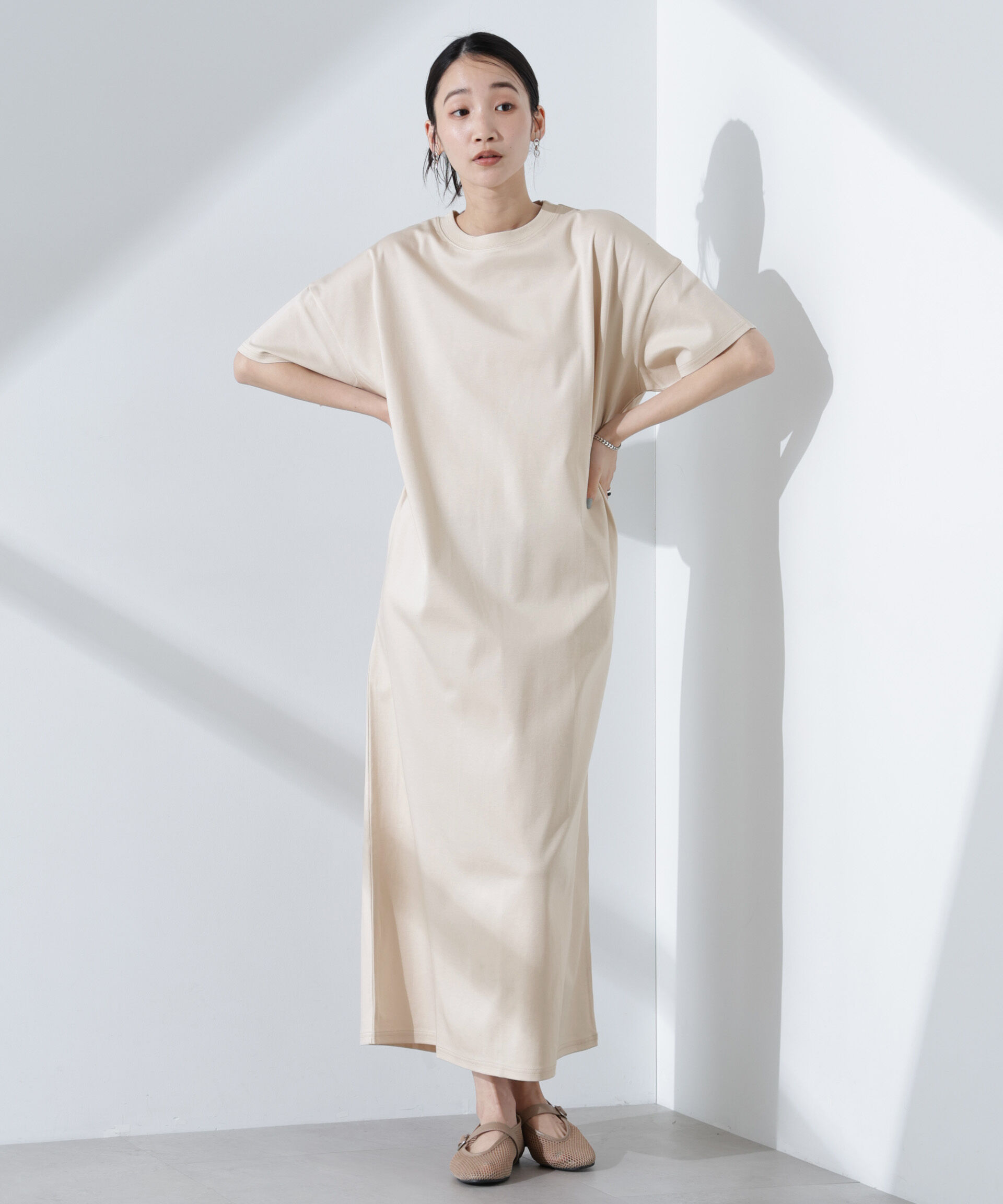 nano･universe「Anti Smellスムースシルケットワイドワンピース」|ワンピース|