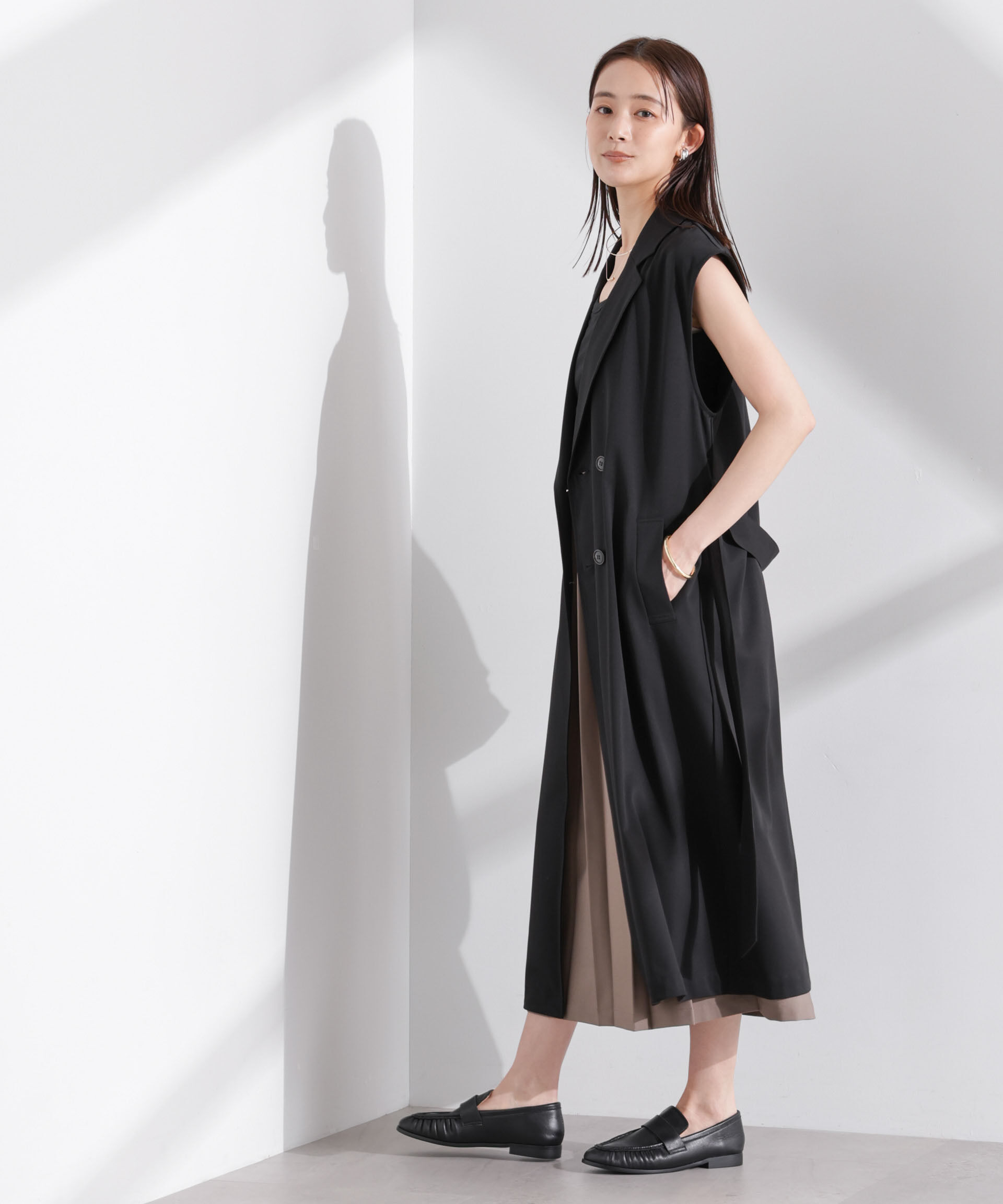 nano･universe「ダブルボタンロングジレ」|テーラードジャケット|