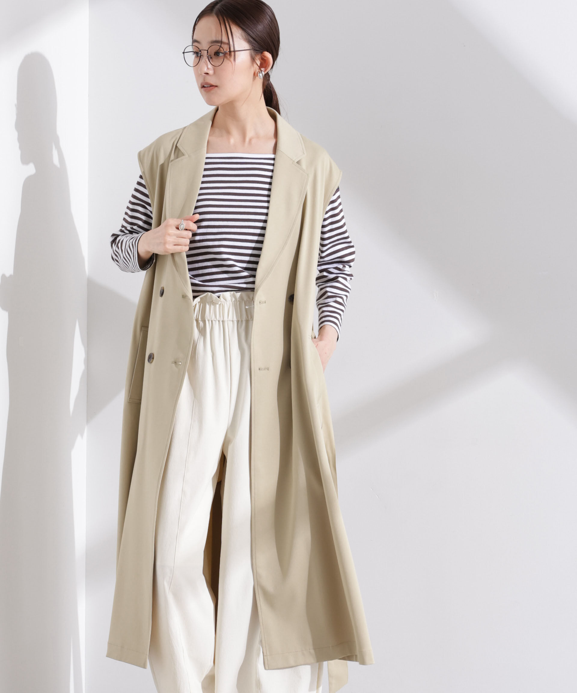 nano･universe「ダブルボタンロングジレ」|テーラードジャケット|