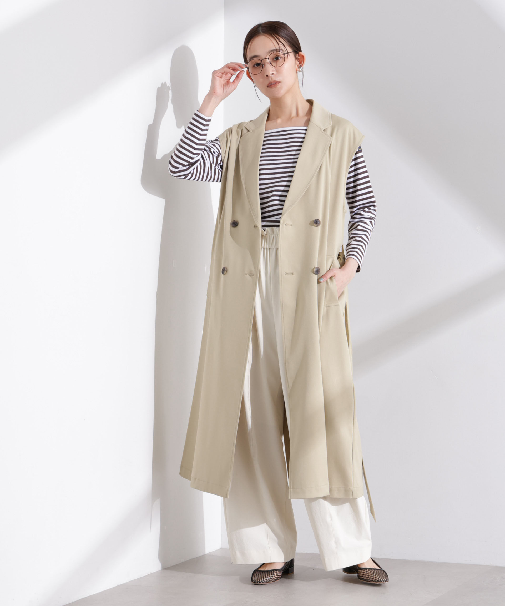 nano･universe「ダブルボタンロングジレ」|テーラードジャケット|