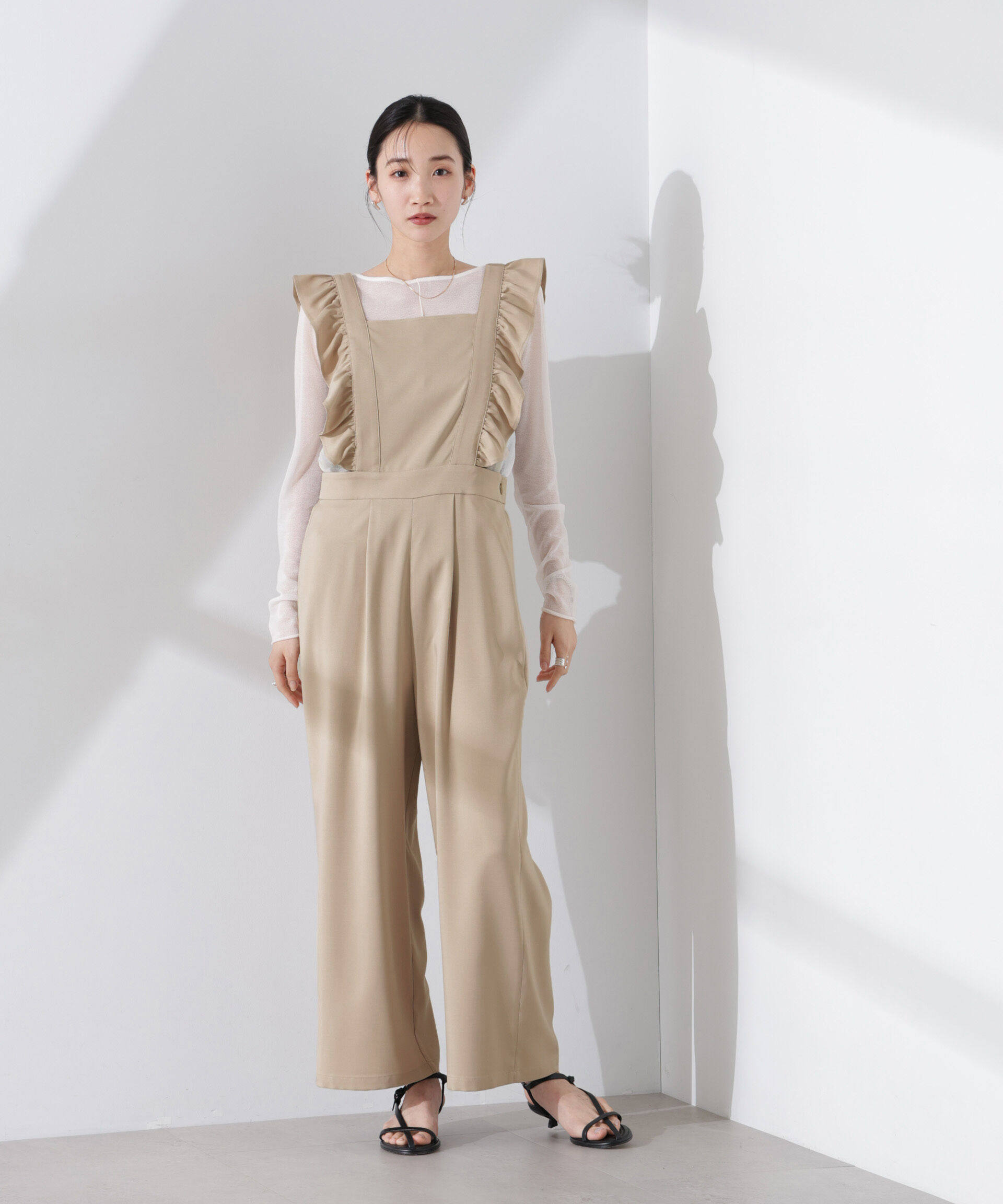 nano･universe「フリルスリーブオールインワン」|ワンピース|