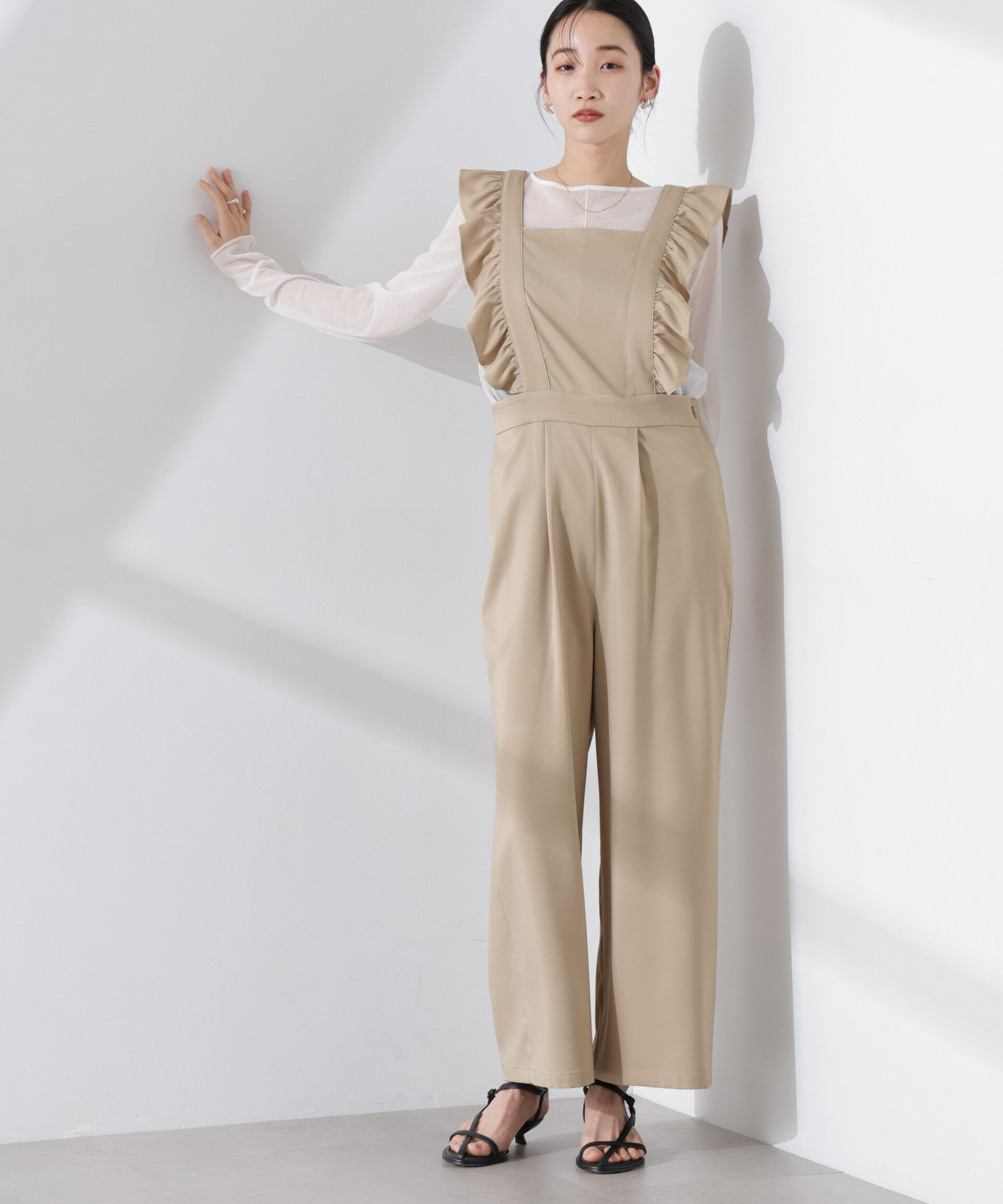 nano･universe「フリルスリーブオールインワン」|ワンピース|