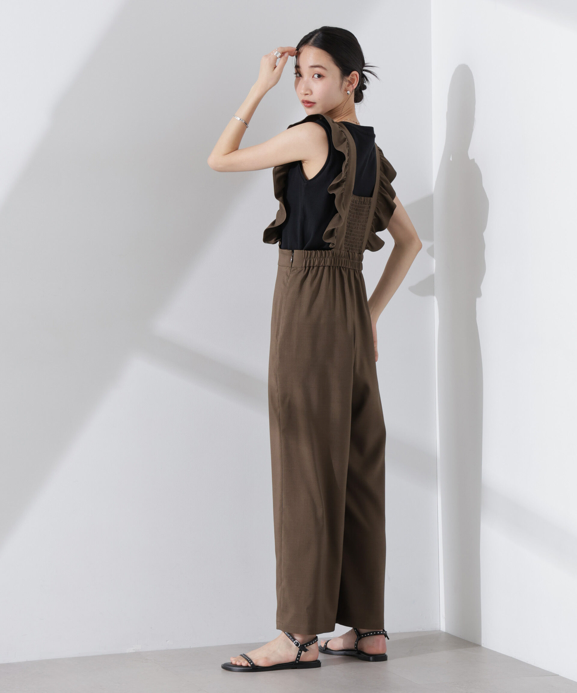 nano･universe「フリルスリーブオールインワン」|ワンピース|