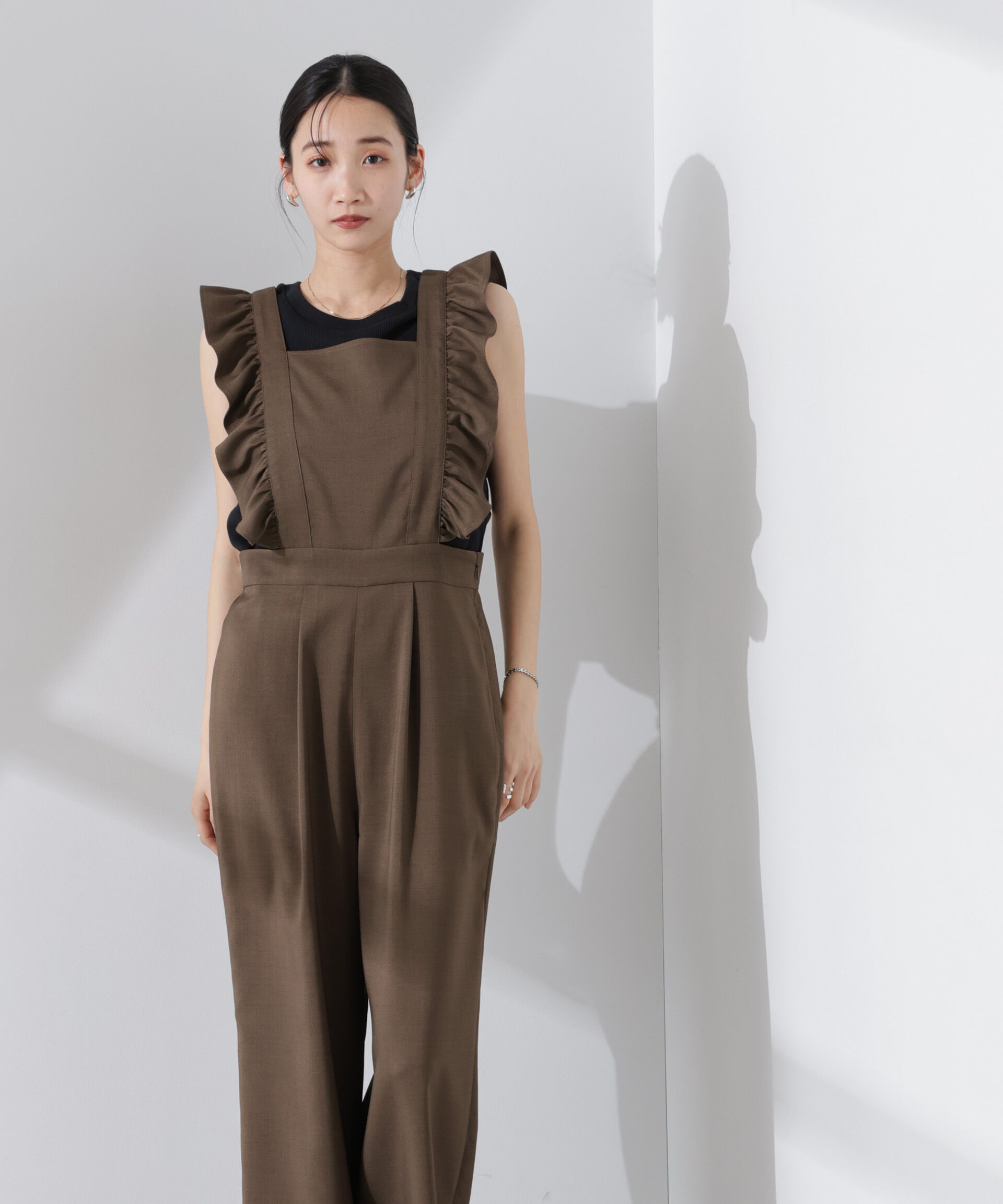 nano･universe「フリルスリーブオールインワン」|ワンピース|