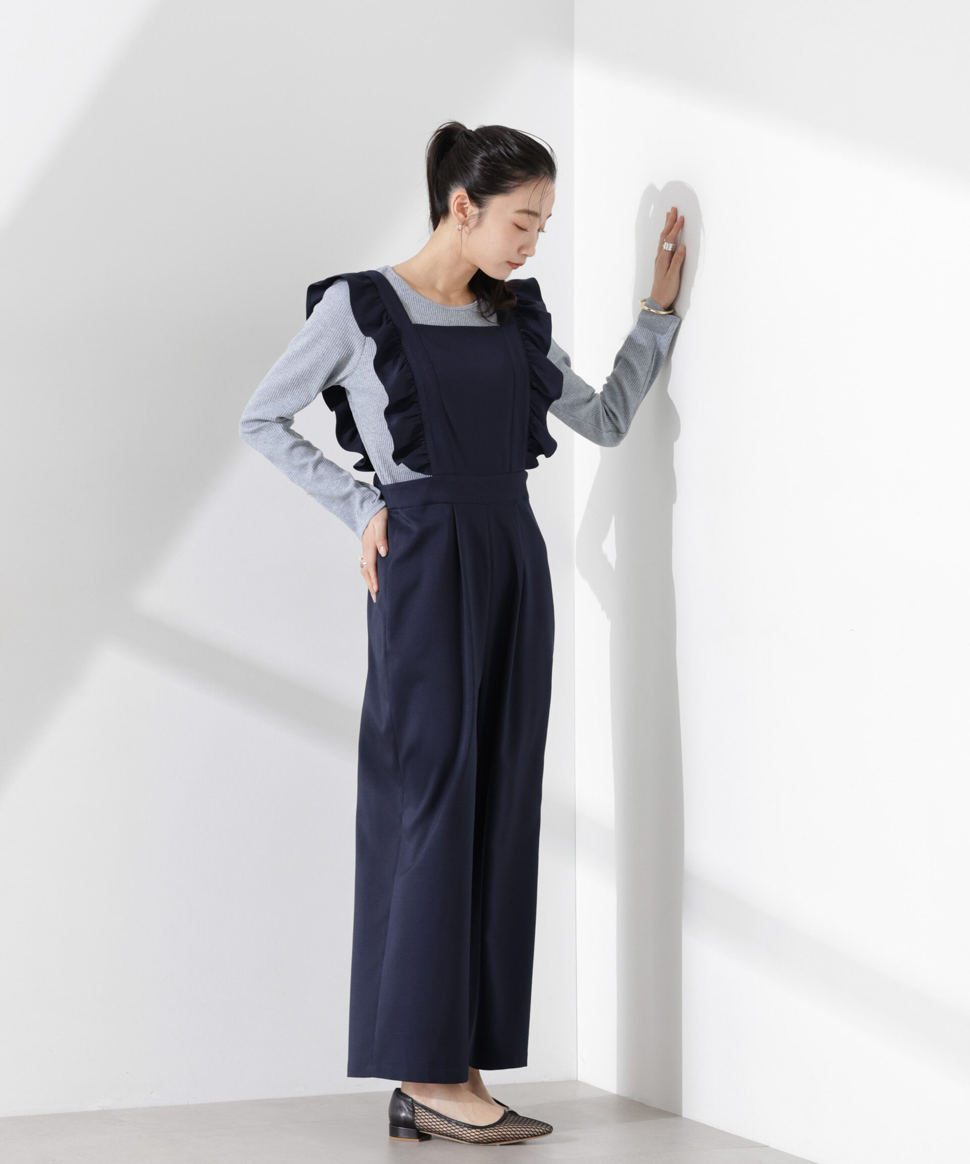 nano･universe「フリルスリーブオールインワン」|ワンピース|