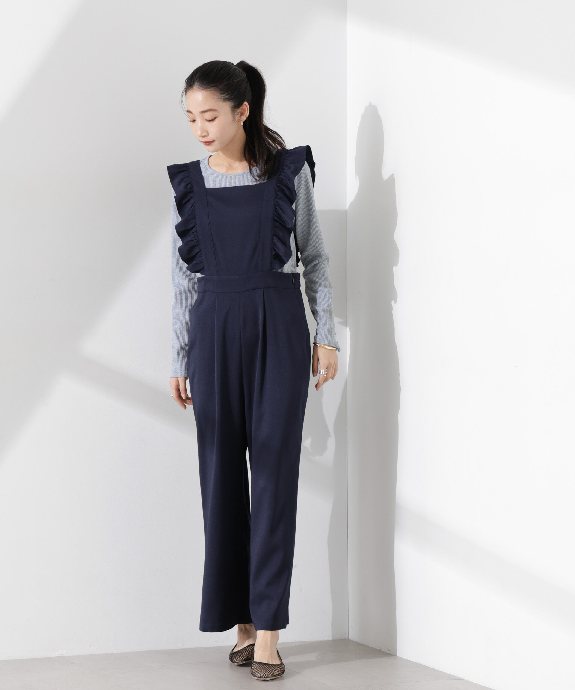 nano･universe「フリルスリーブオールインワン」|ワンピース|