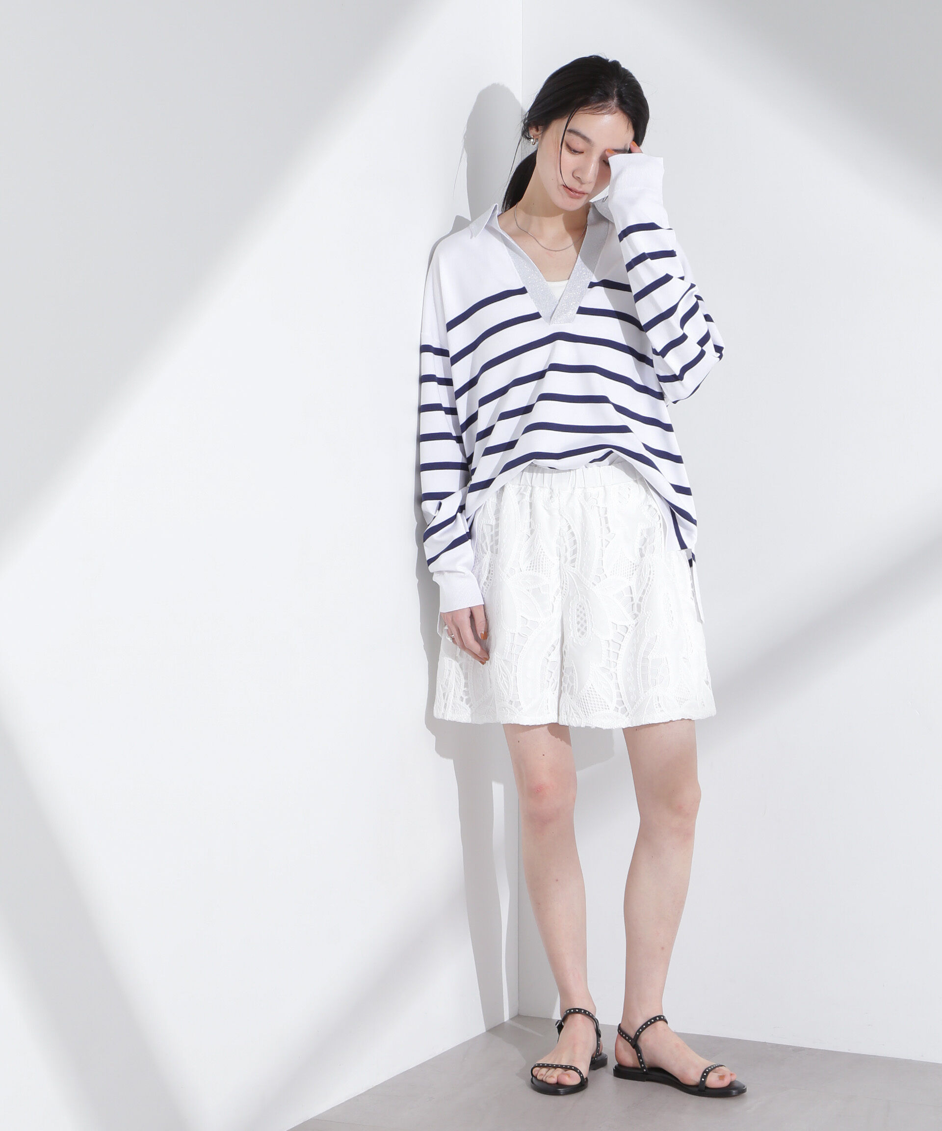 nano･universe「イージーレースショートパンツ」|チノ|