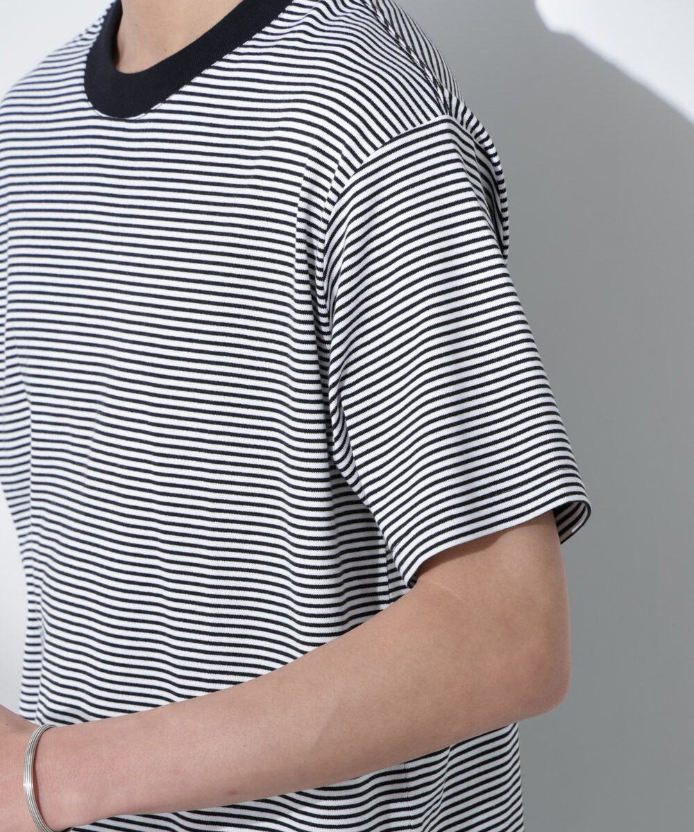 nano･universe「Anti Soaked(R)  汗染み防止 ボーダーミドルシルエットTシャツ」|Tシャツ・カットソー|