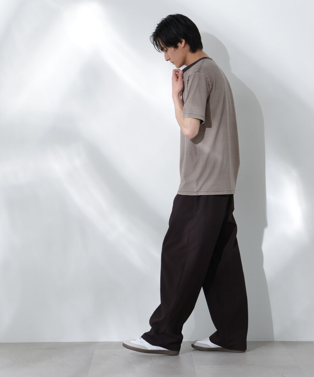 nano･universe「Anti Soaked(R)  汗染み防止 ボーダーミドルシルエットTシャツ」|Tシャツ・カットソー|