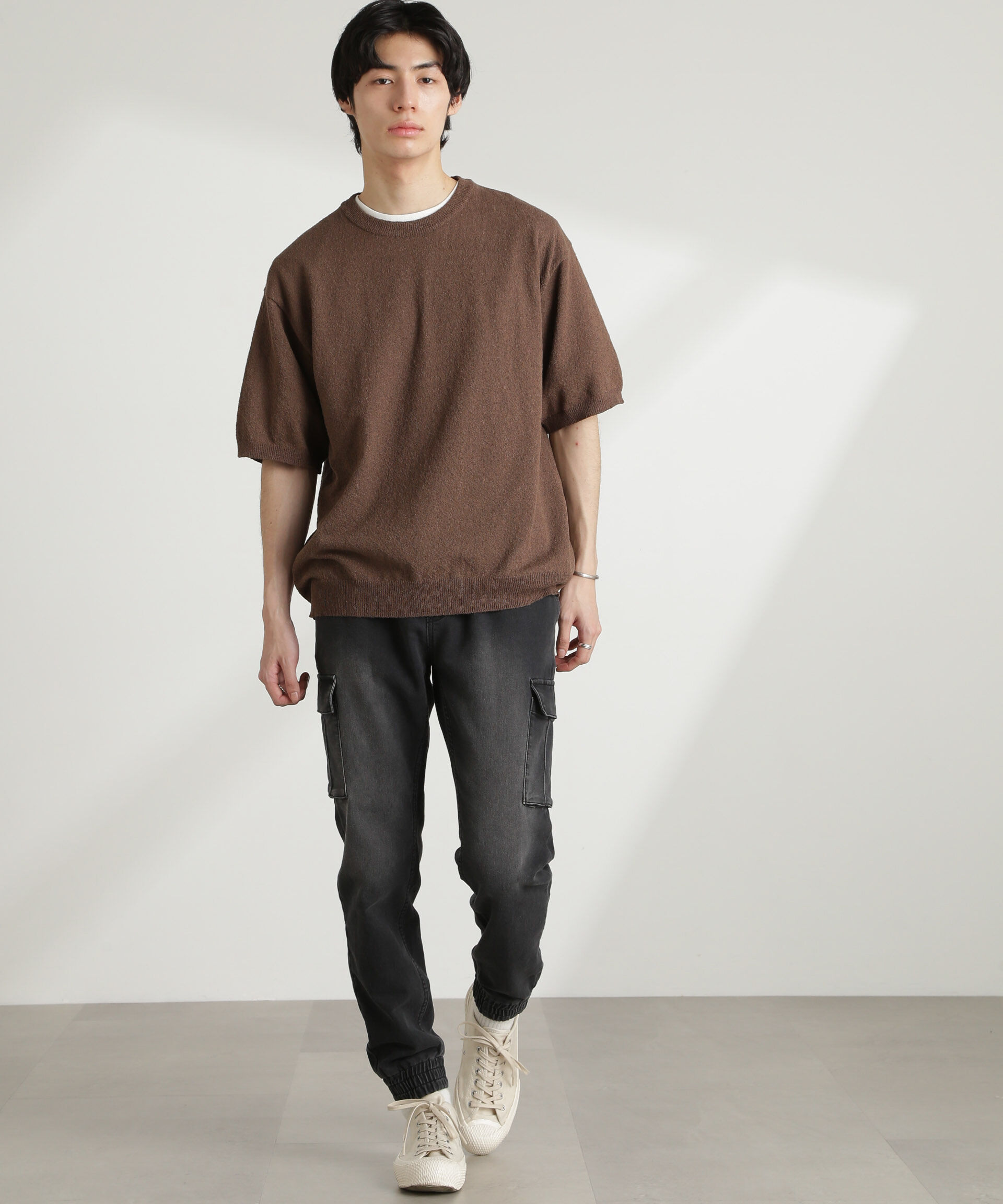 nano･universe「スリムフィット ジョガーカーゴパンツ」|チノ|