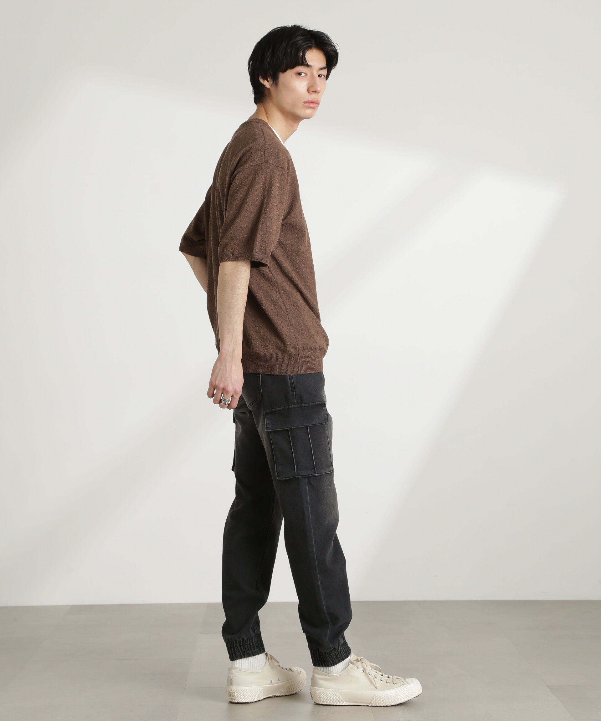 nano･universe「スリムフィット ジョガーカーゴパンツ」|チノ|