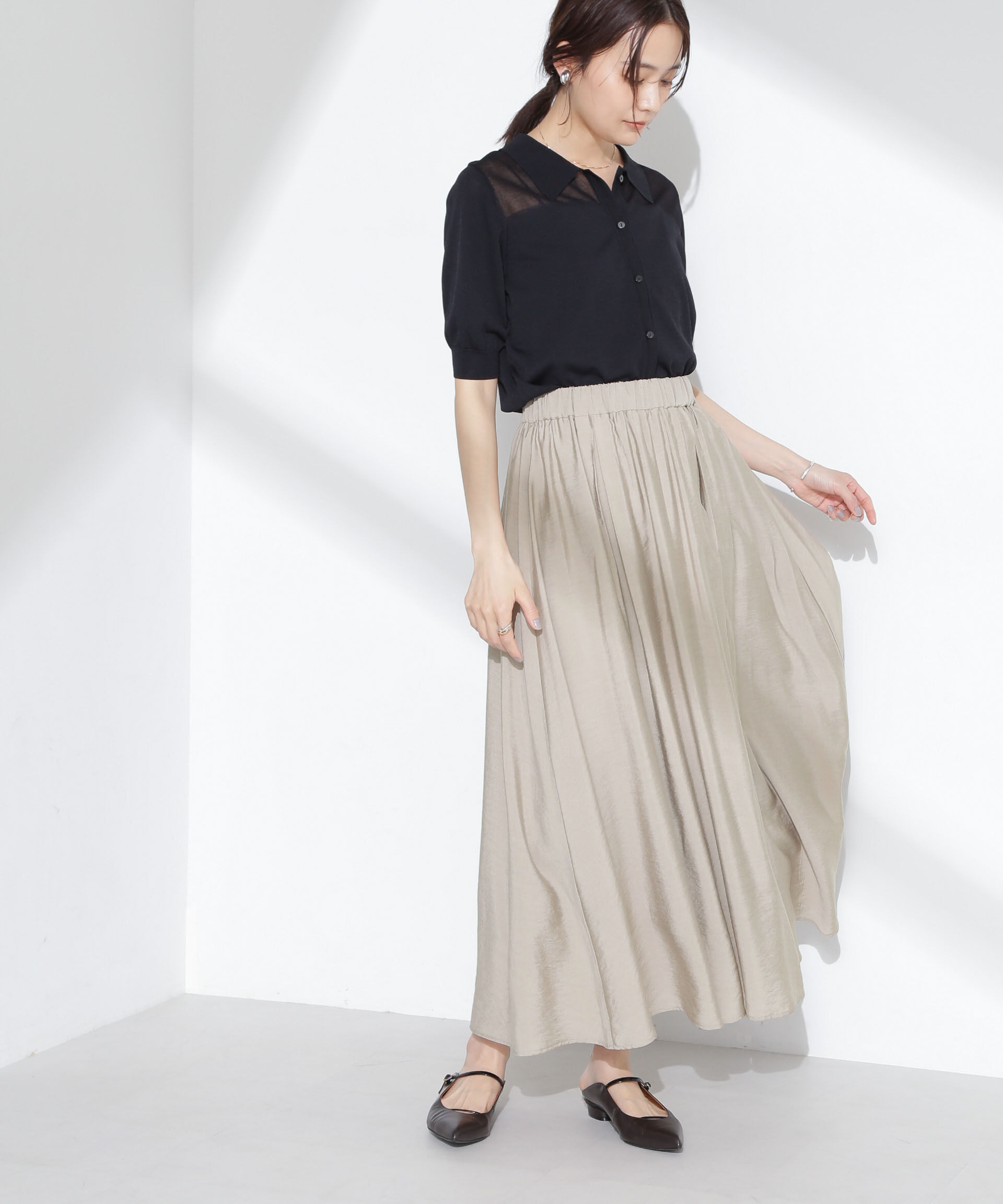 nano･universe「シアーボリュームスカート」|スカート|