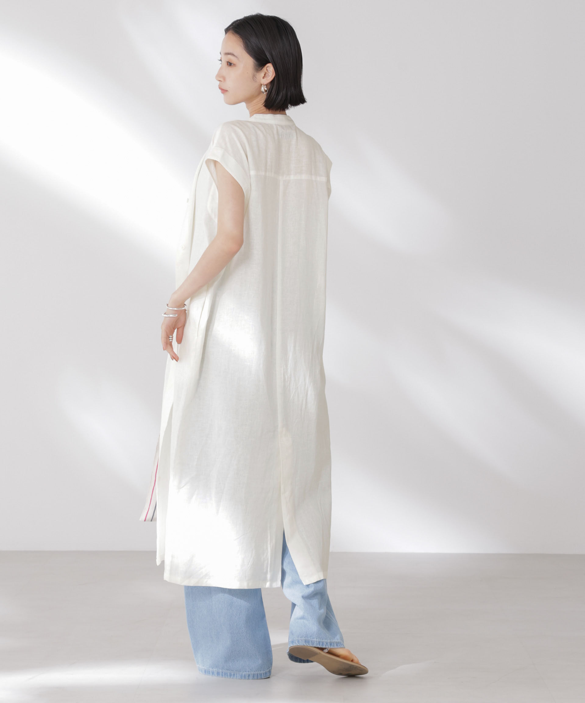 nano･universe「Anti Smell Linen フレンチスリーブワンピース」|ワンピース|