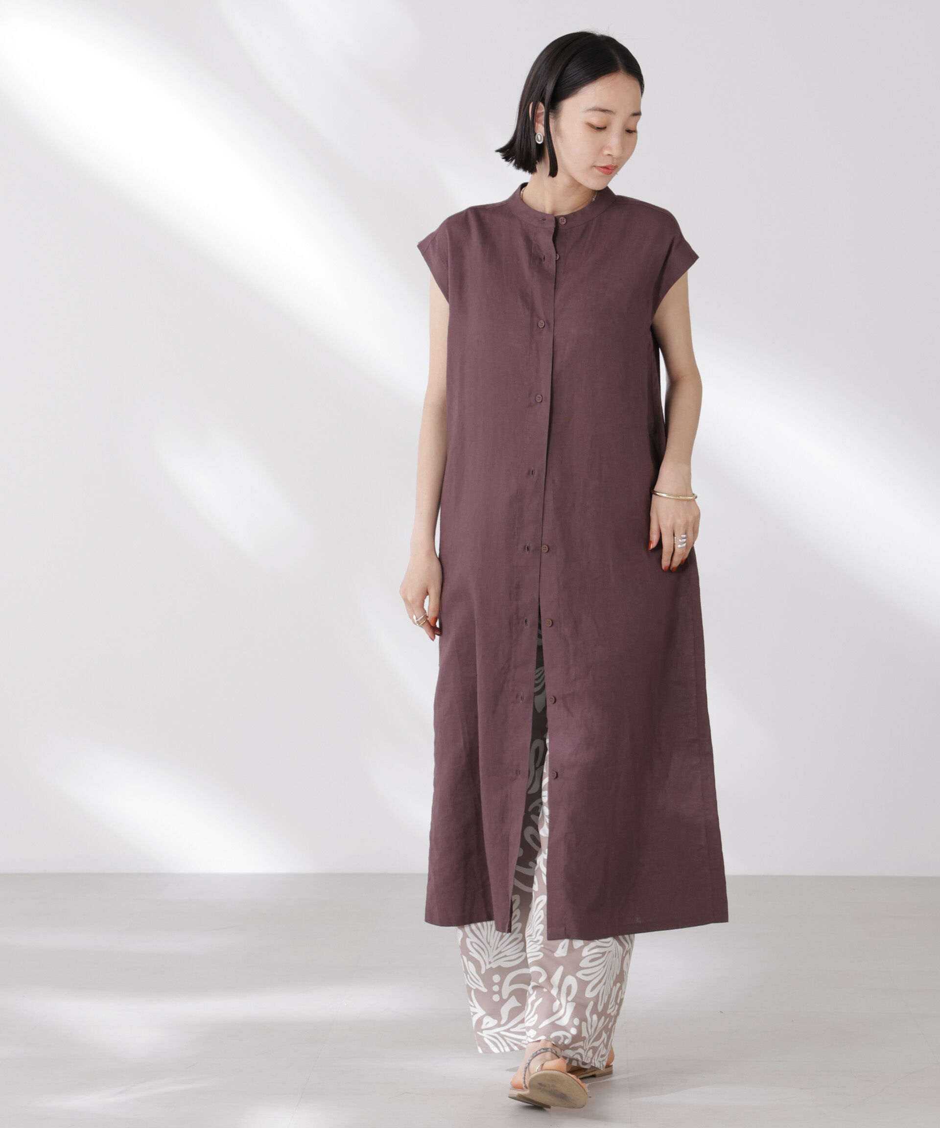 nano･universe「Anti Smell Linen フレンチスリーブワンピース」|ワンピース|