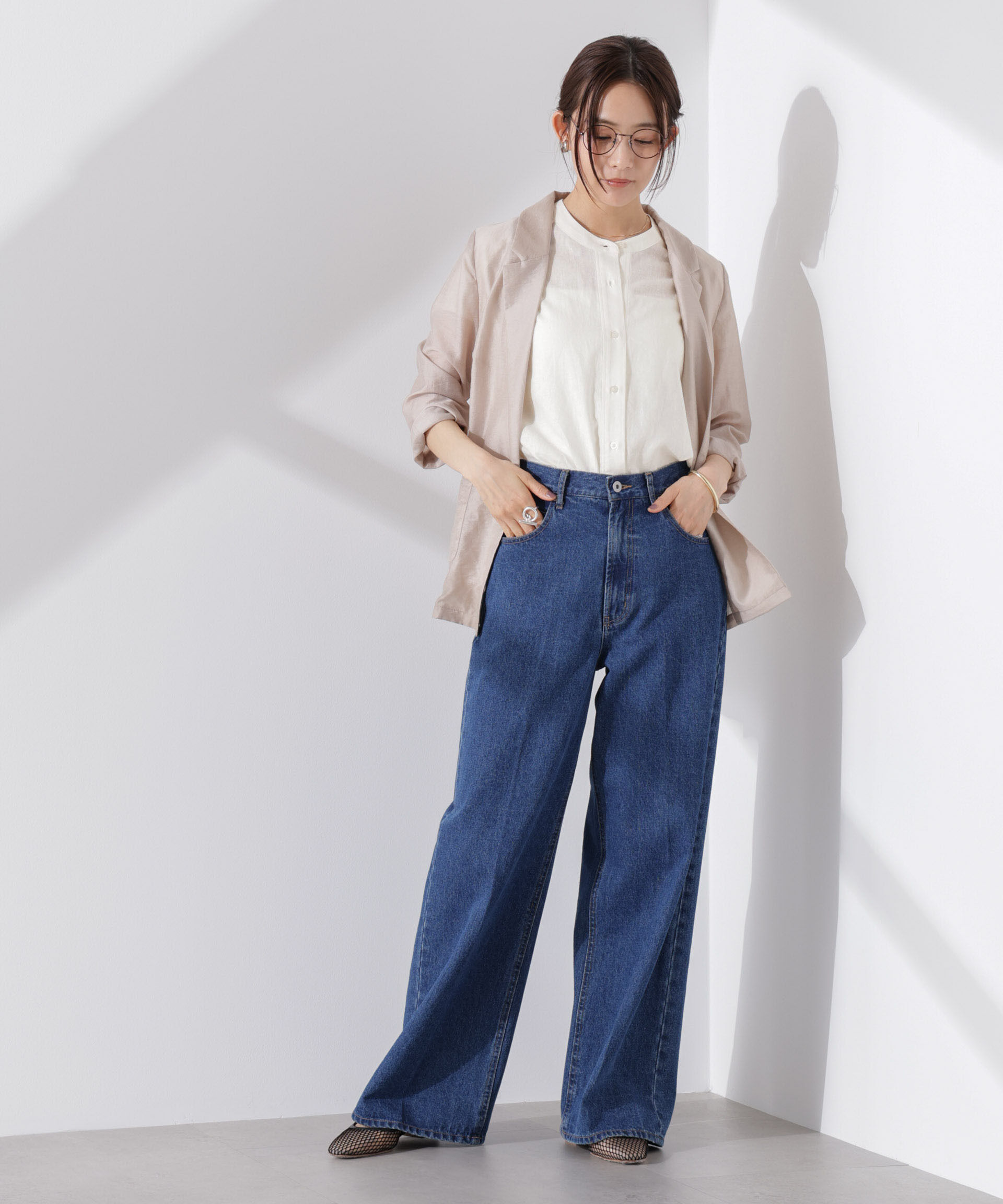 nano･universe「Anti Smell Linen フレンチスリーブシャツ」|シャツ・ブラウス|