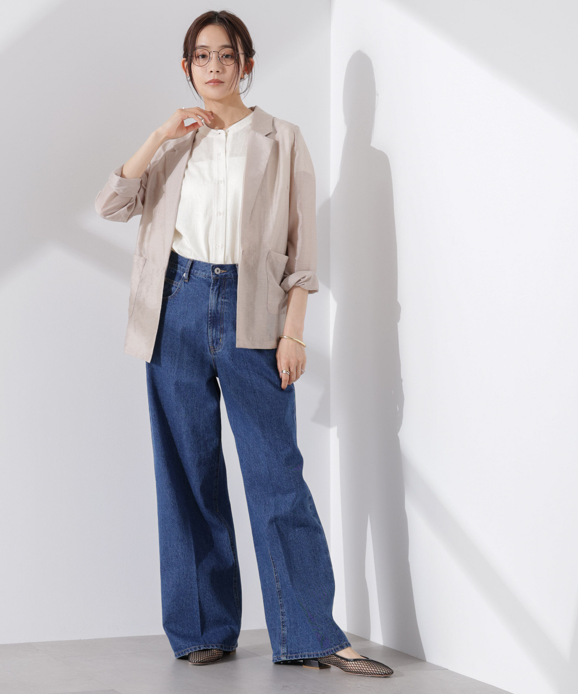 nano･universe「Anti Smell Linen フレンチスリーブシャツ」|シャツ・ブラウス|