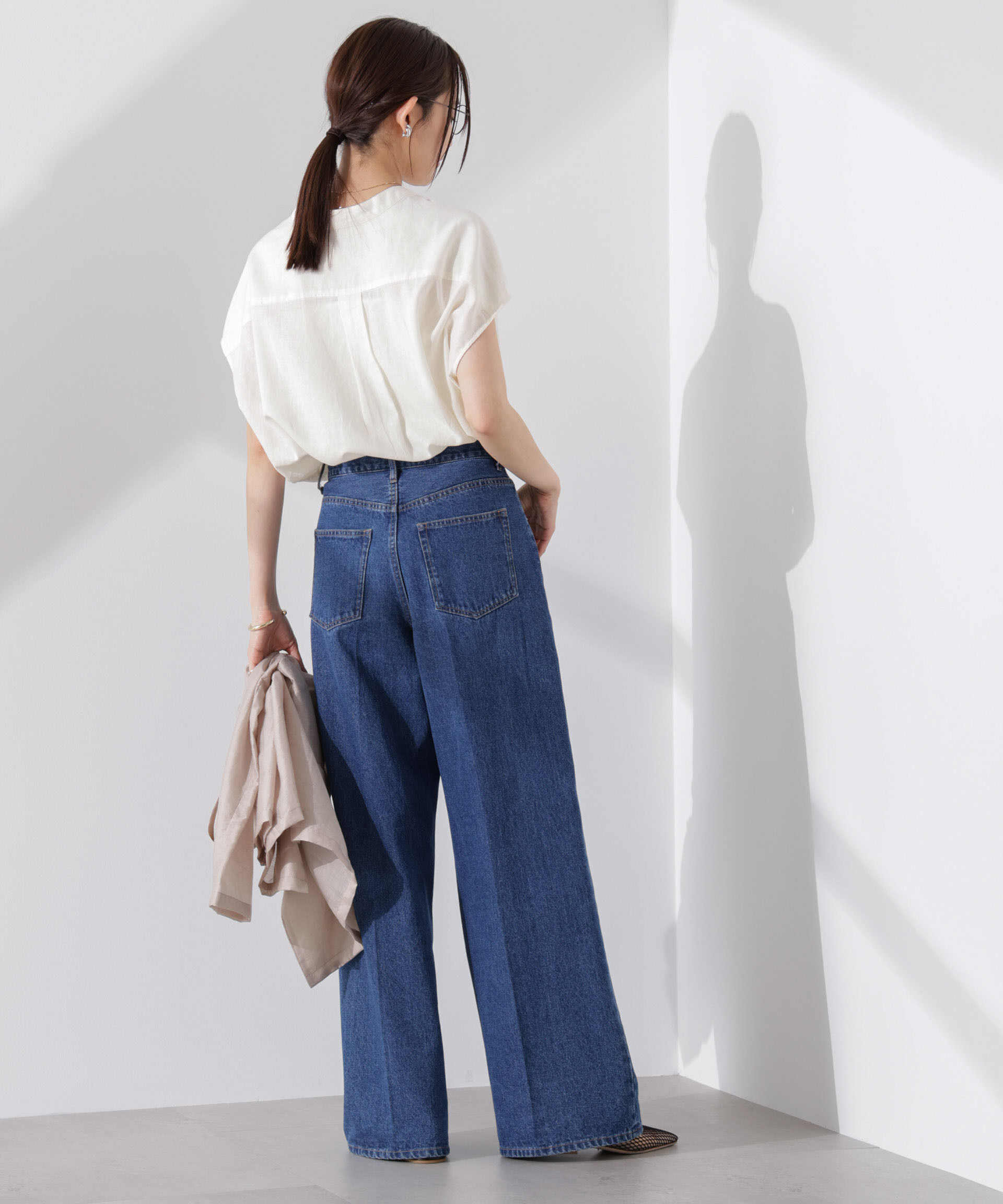 nano･universe「Anti Smell Linen フレンチスリーブシャツ」|シャツ・ブラウス|