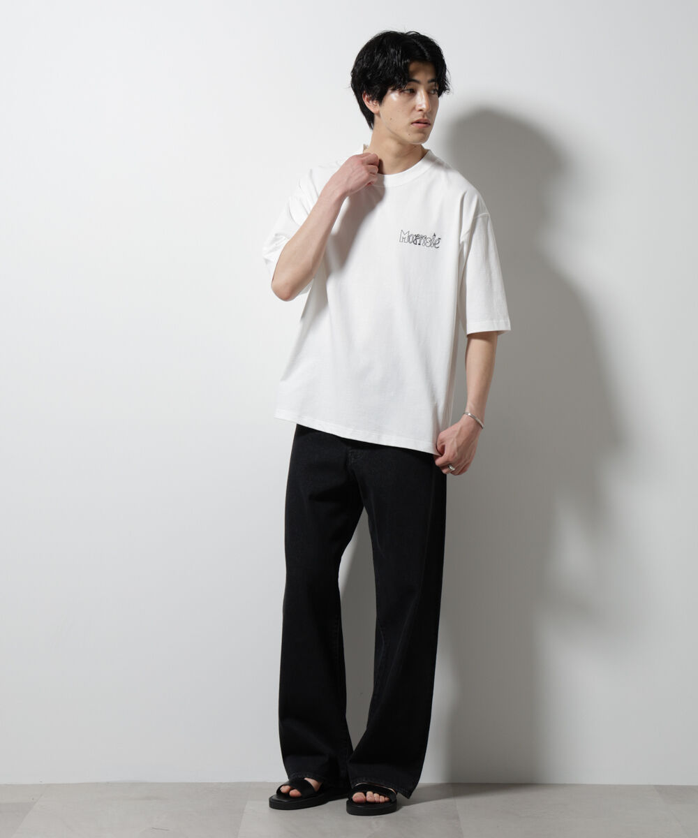 nano･universe「「MOFFISIE」オリジナル刺繍プリント Tシャツ 半袖」|Tシャツ・カットソー|