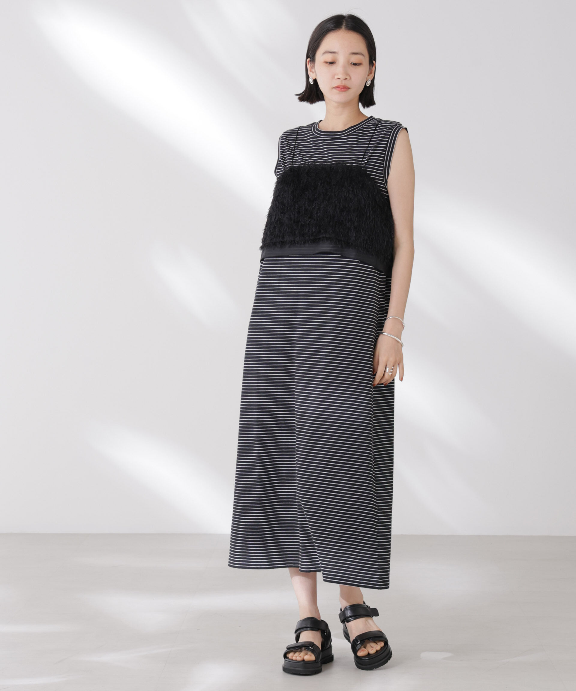 nano･universe「ボーダーノースリーブワンピース」|ワンピース|