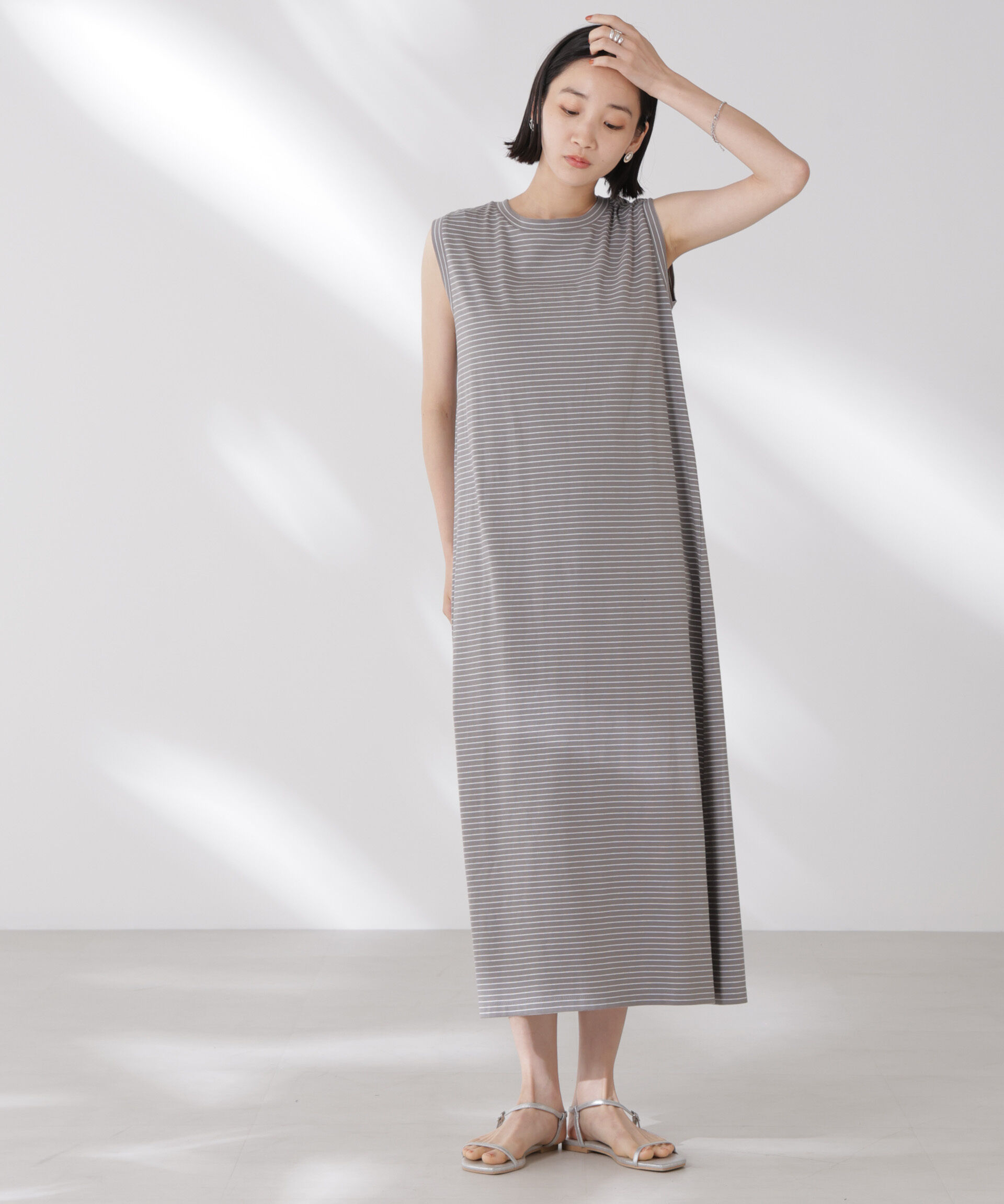 nano･universe「ボーダーノースリーブワンピース」|ワンピース|