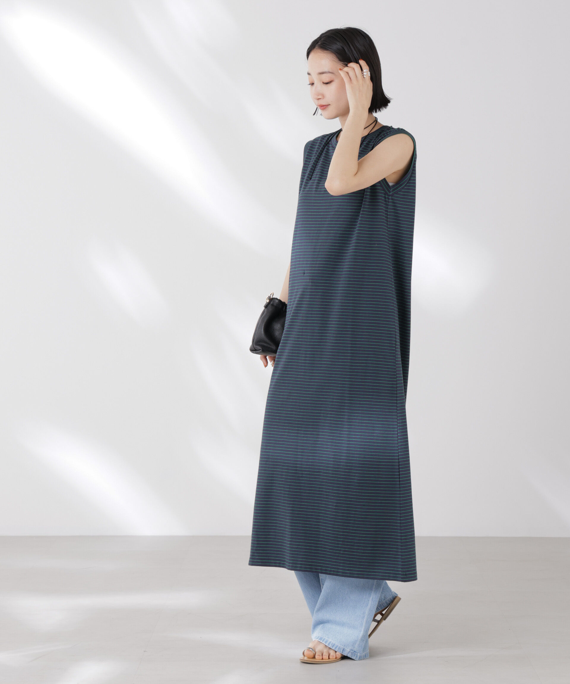 nano･universe「ボーダーノースリーブワンピース」|ワンピース|