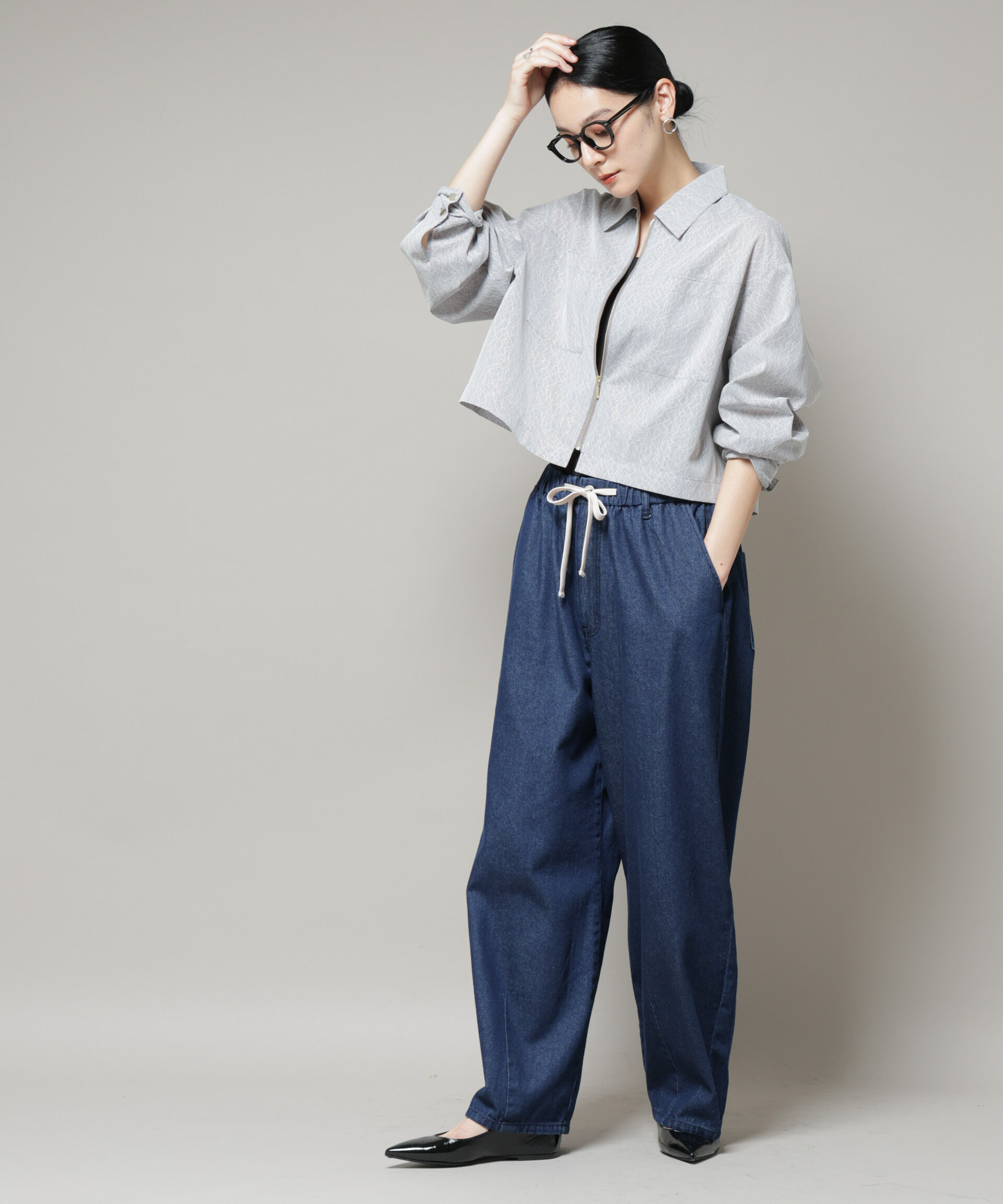 nano･universe「ドロストデニムパンツ(セットアップ可)」|チノ|