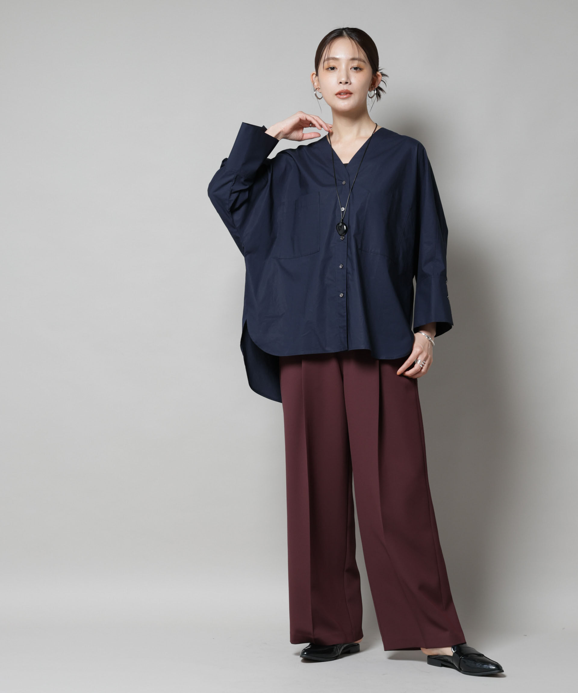 nano･universe「ツイルワイドスラックス」|チノ|