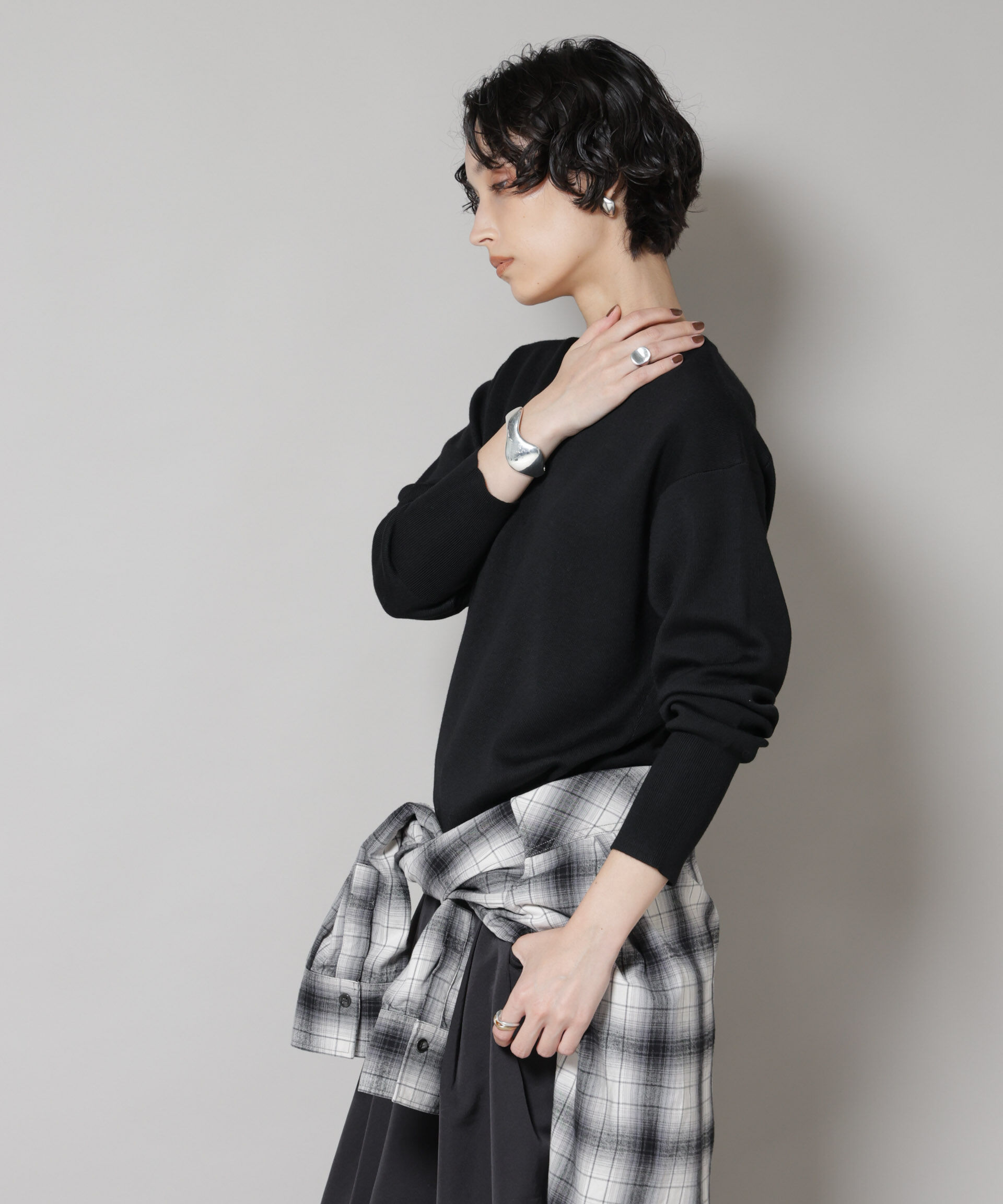 nano･universe「毛玉レスニットスムースクルーネックプルオーバー」|ニット・セーター|