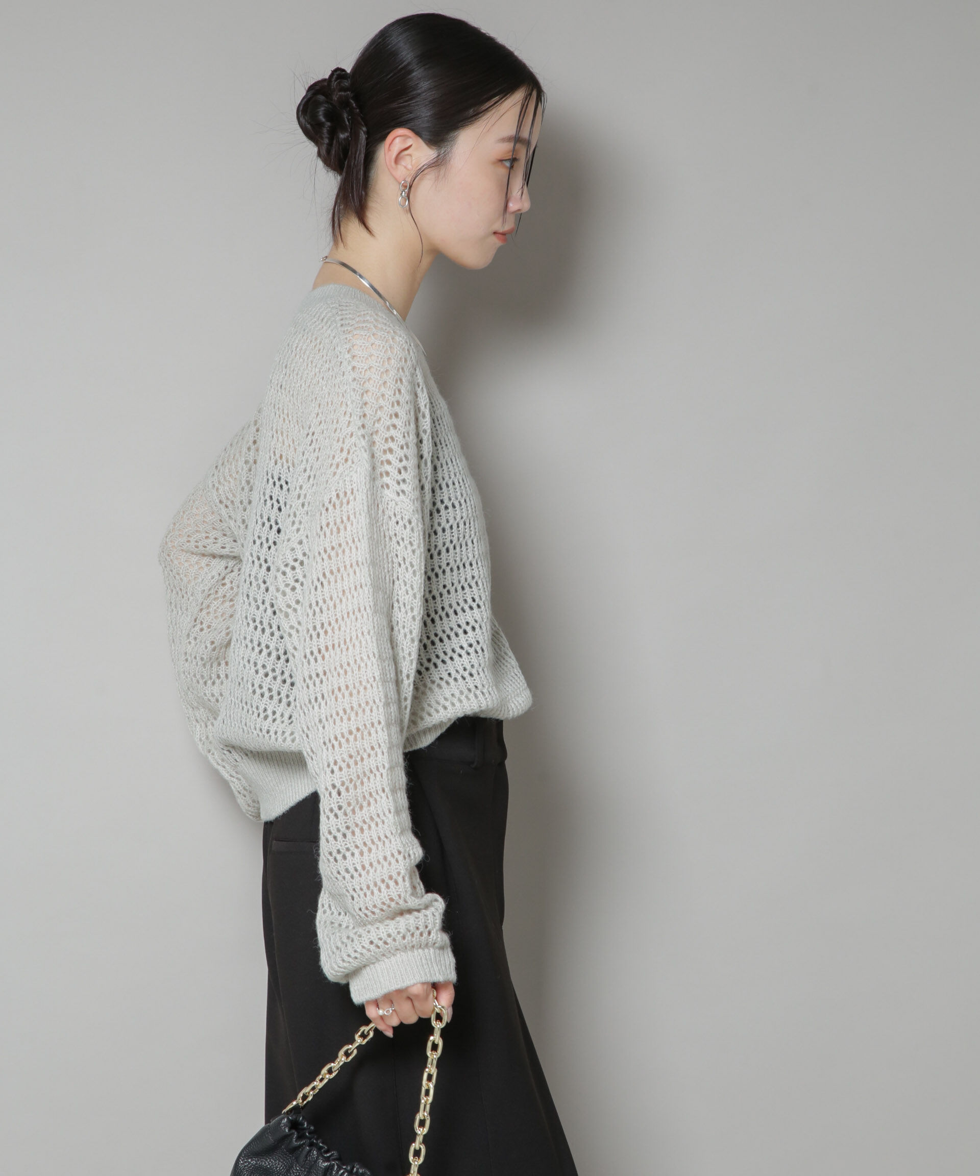 nano･universe「モヘヤライクメッシュニットトップス」|ニット・セーター|