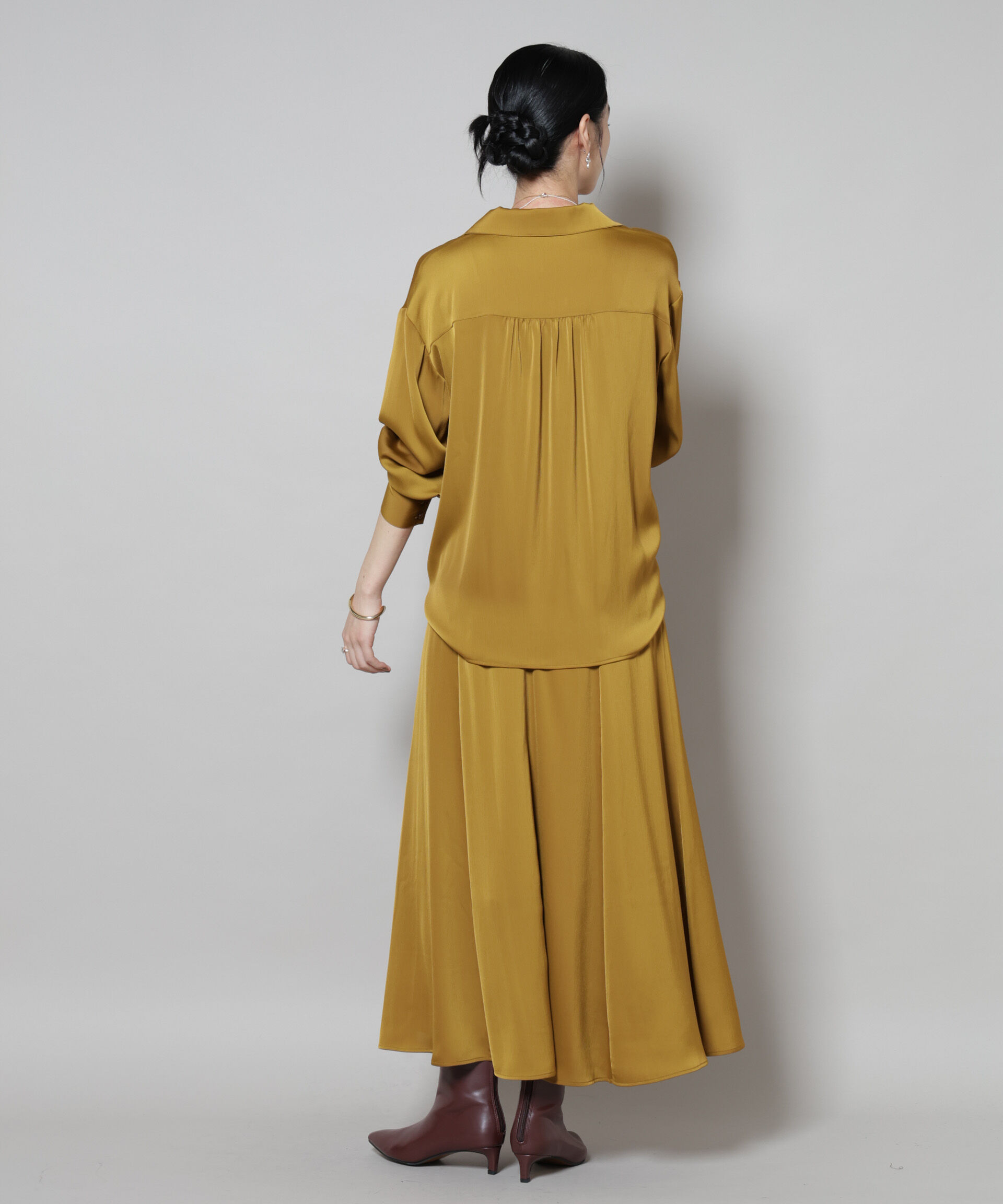 nano･universe「サテンオープンカラーシャツ(セットアップ可)」|シャツ・ブラウス|