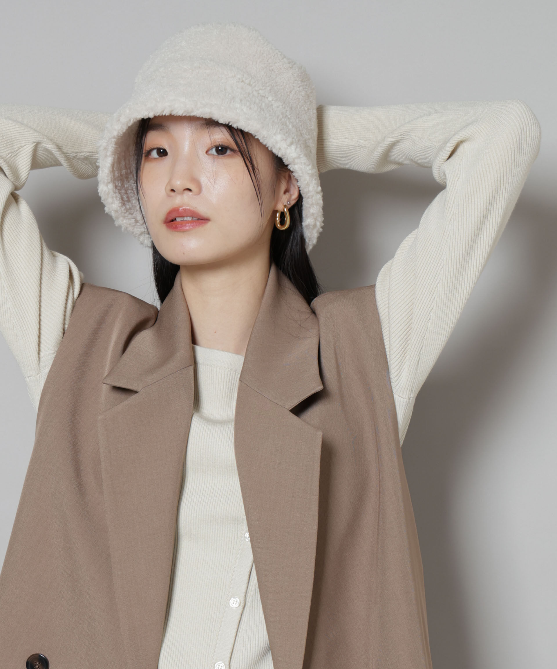 nano･universe「Healthknit/別注ボアバケットハット」|キャップ・キャスケット|