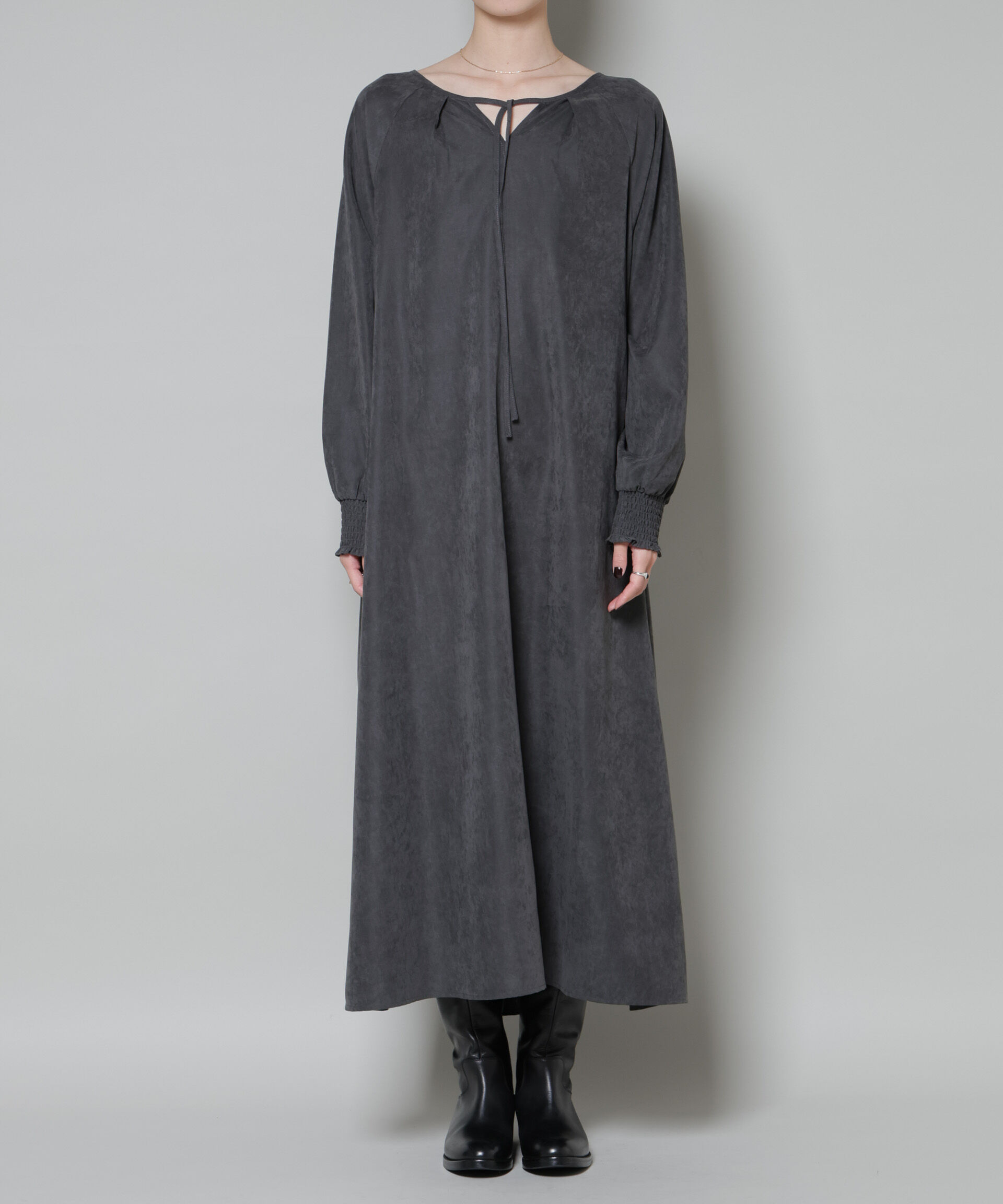 nano･universe「取り外し可能ラッフルカラー付きピーチフレアワンピース」|ワンピース|