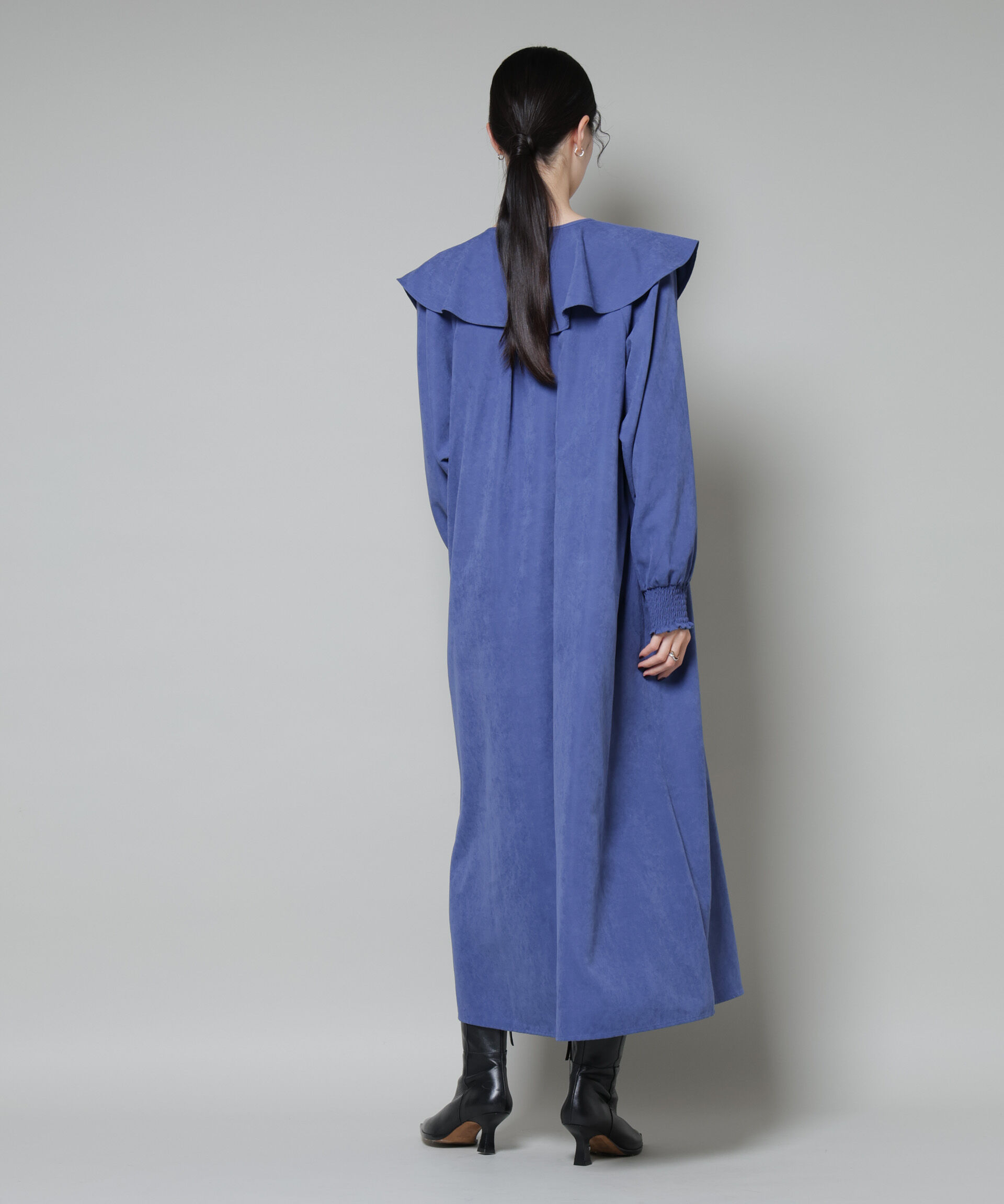 nano･universe「取り外し可能ラッフルカラー付きピーチフレアワンピース」|ワンピース|