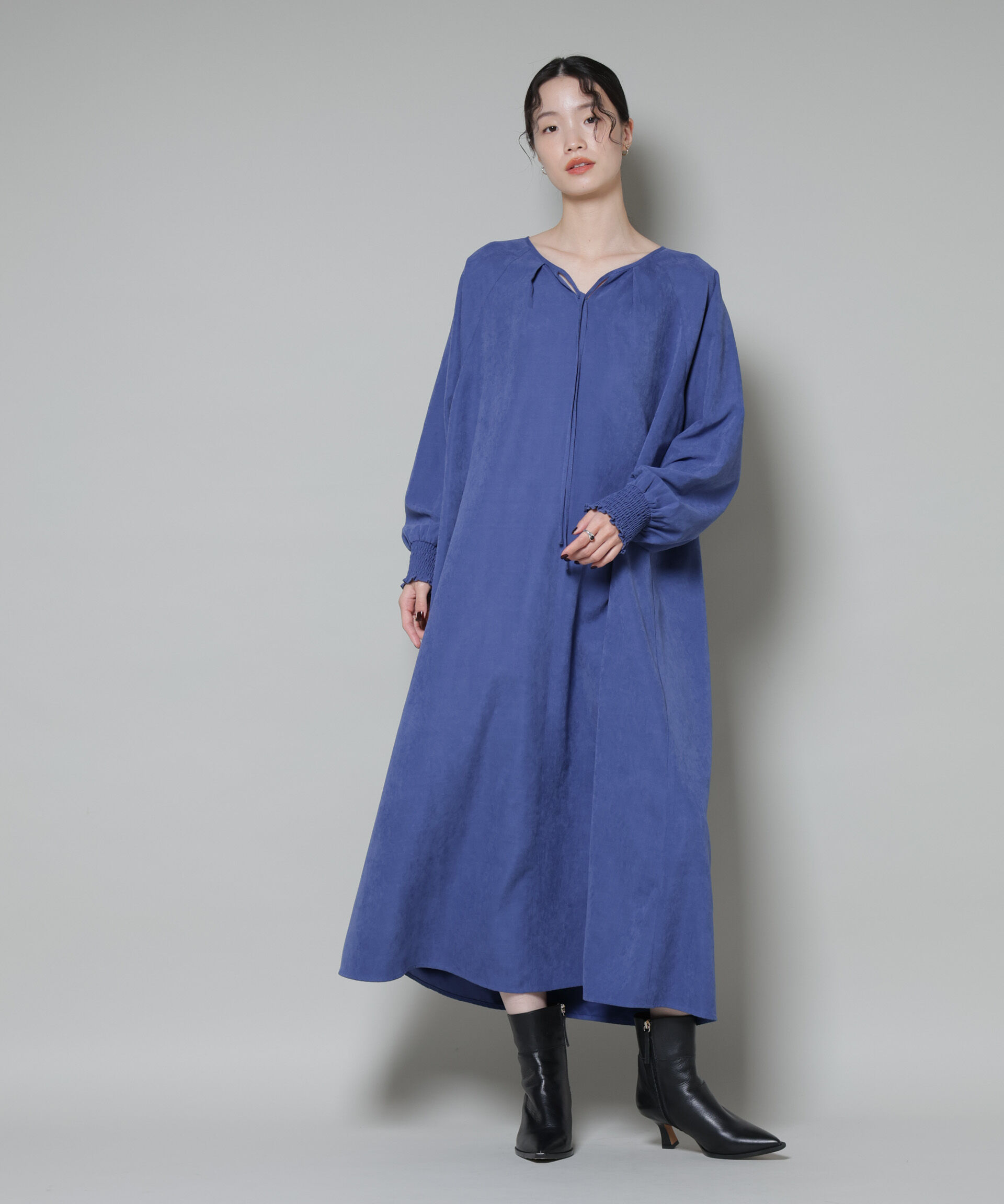 nano･universe「取り外し可能ラッフルカラー付きピーチフレアワンピース」|ワンピース|