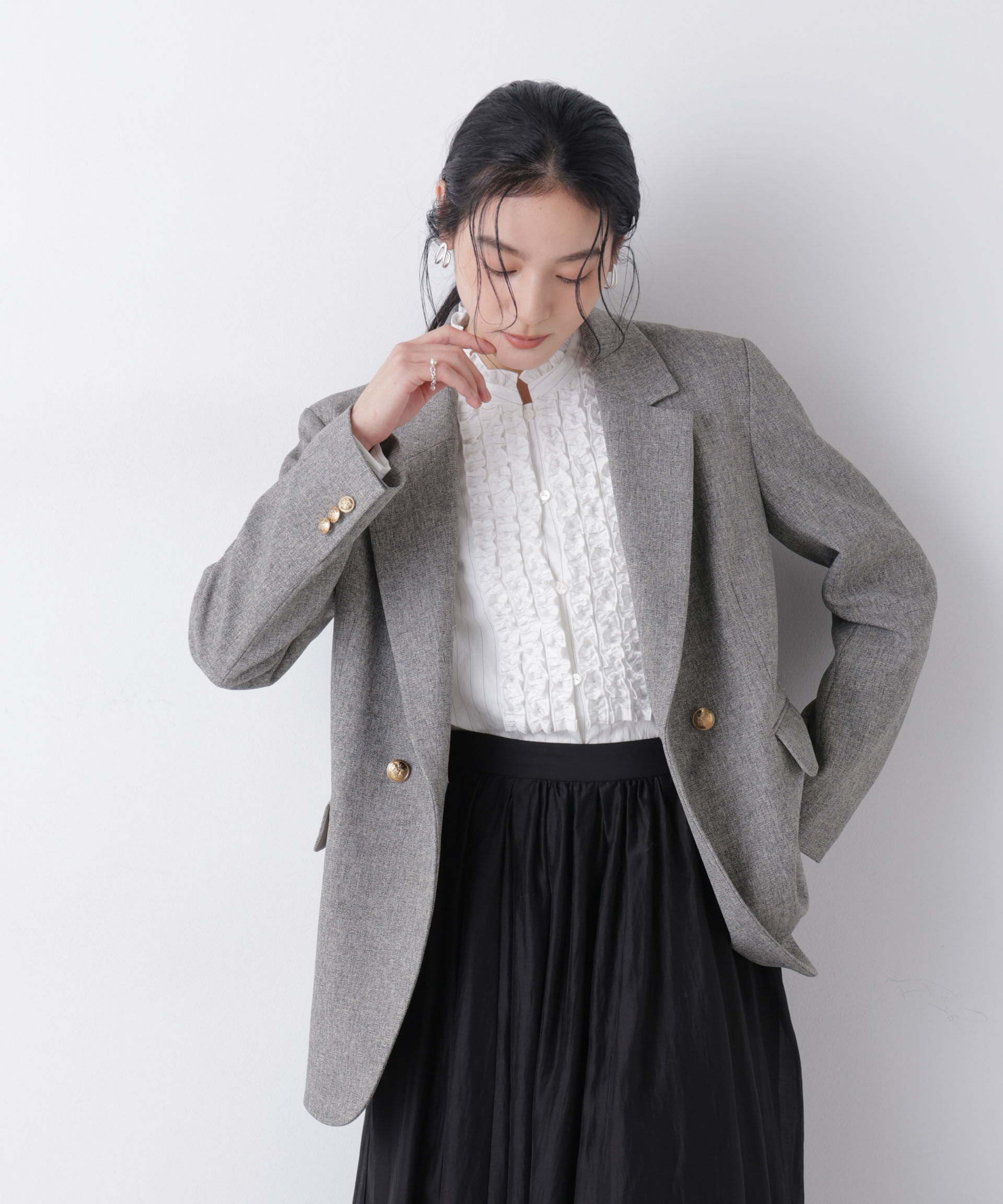 nano･universe「ツイーディーカルゼテーラードダブルジャケット」|テーラードジャケット|