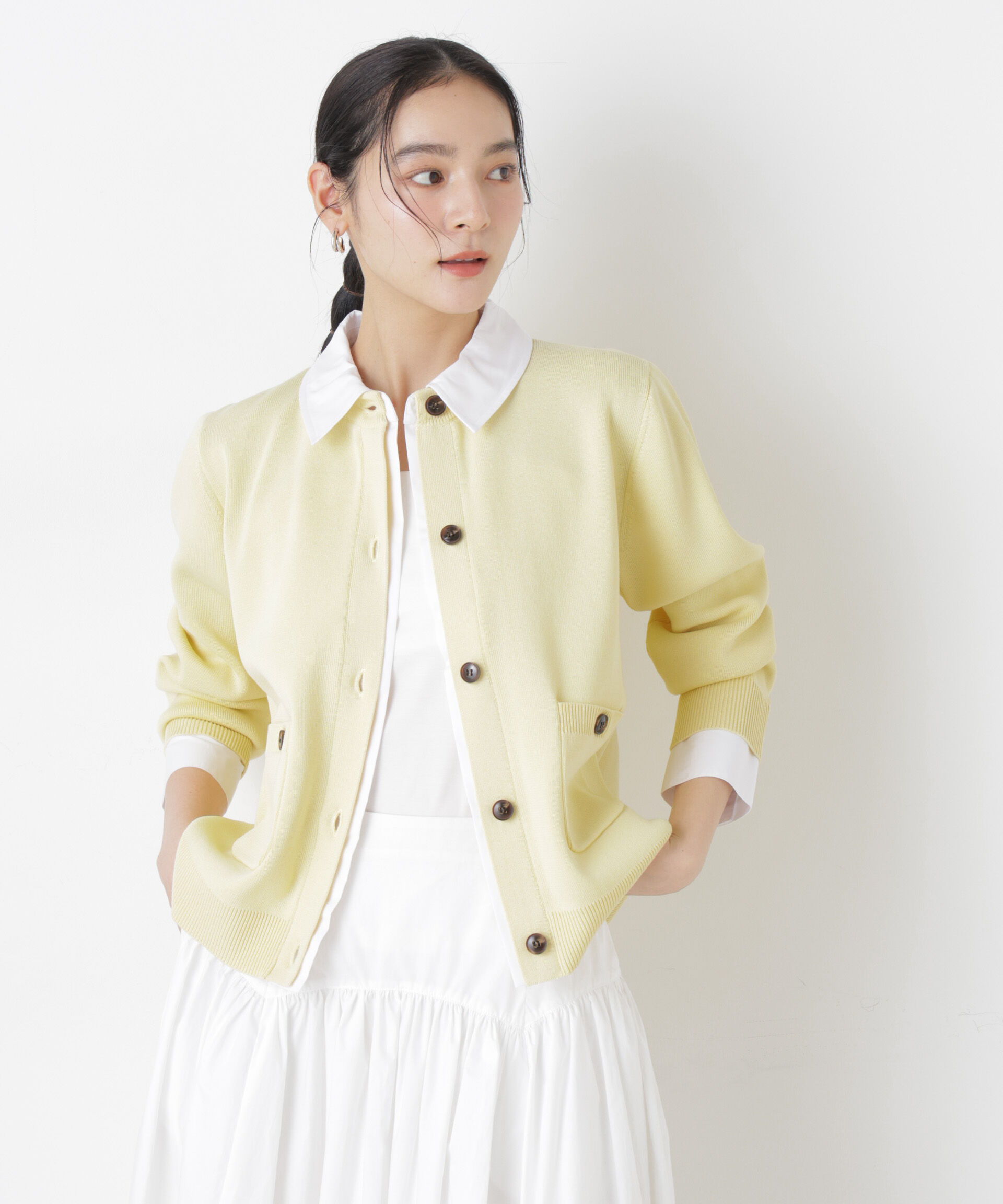 nano･universe「シャツドッキングニットカーディガン」|ニット・セーター|