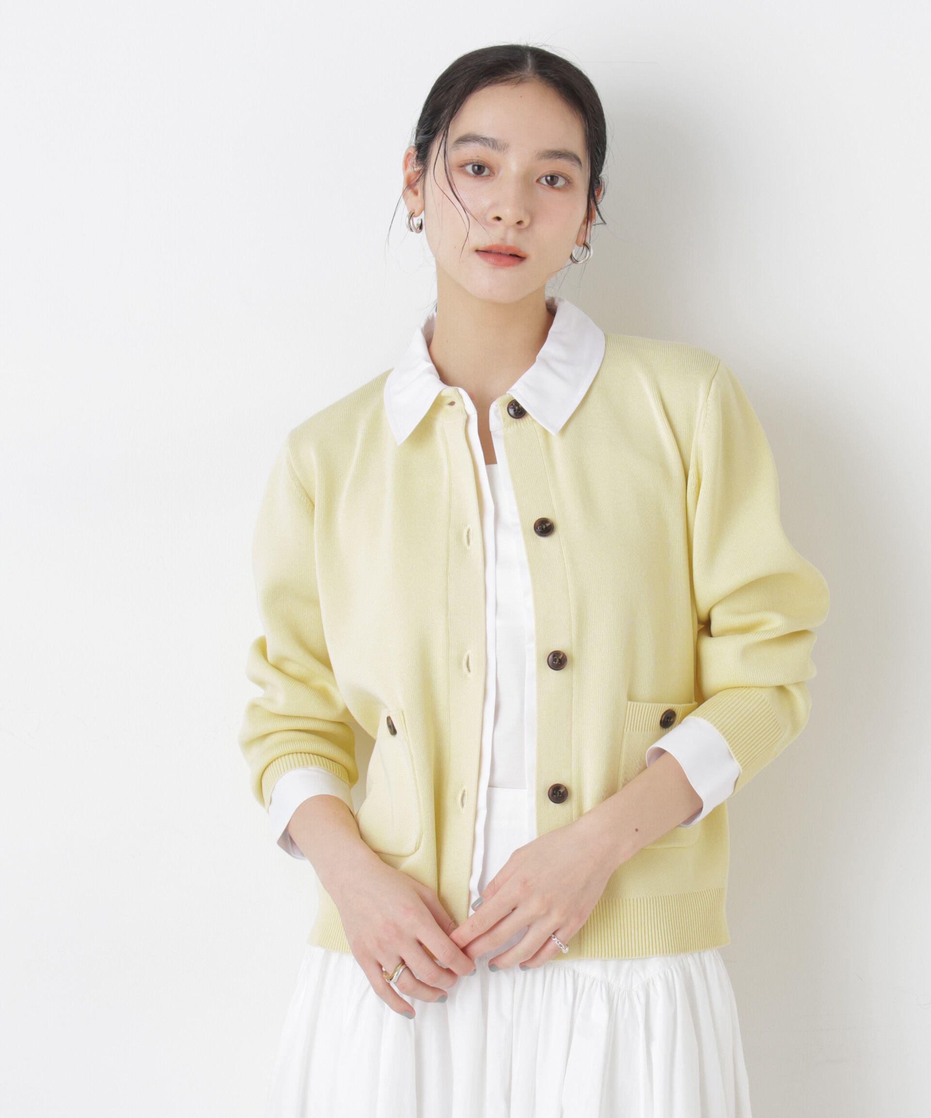 nano･universe「シャツドッキングニットカーディガン」|ニット・セーター|