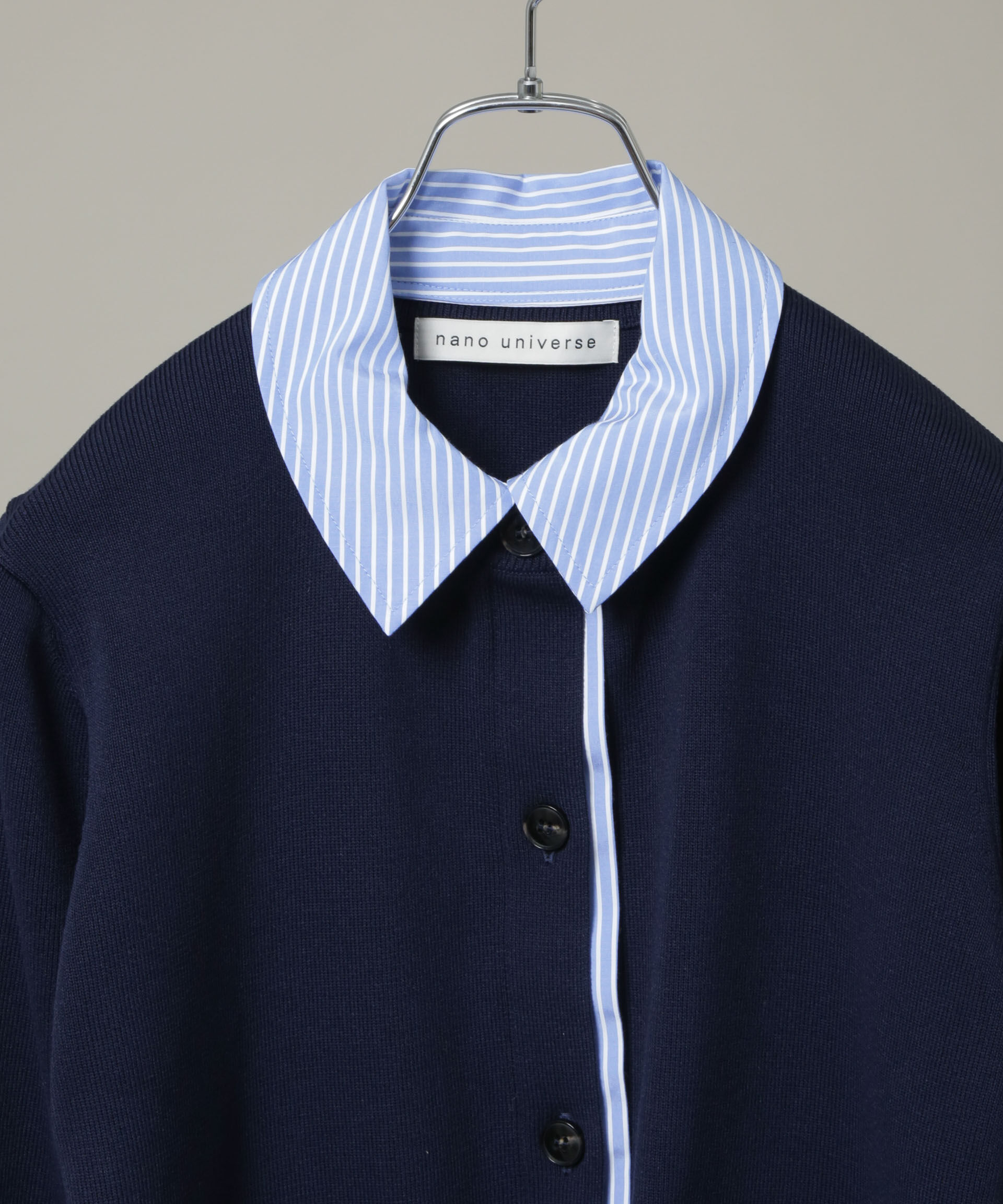 nano･universe「シャツドッキングニットカーディガン」|ニット・セーター|