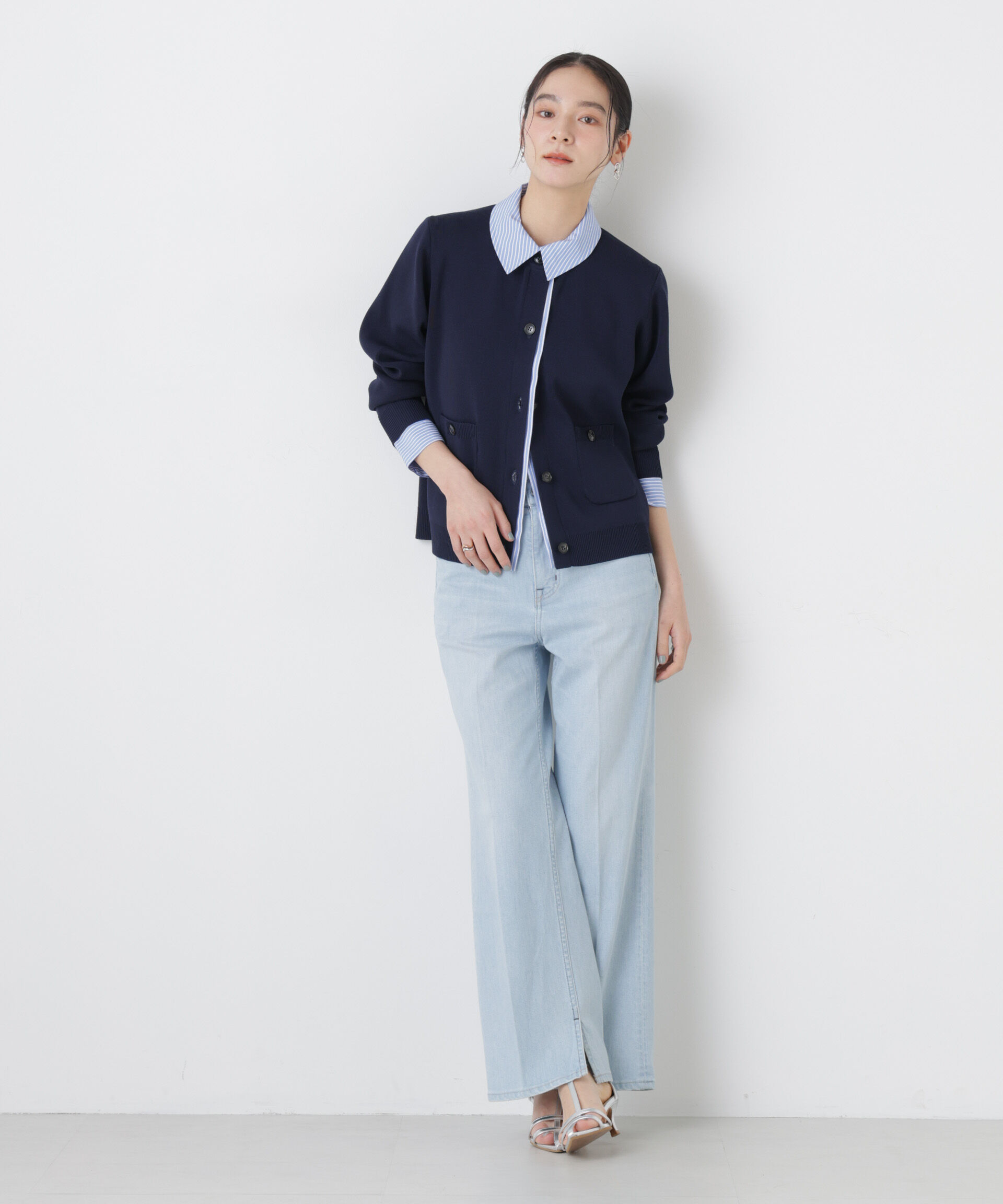 nano･universe「シャツドッキングニットカーディガン」|ニット・セーター|