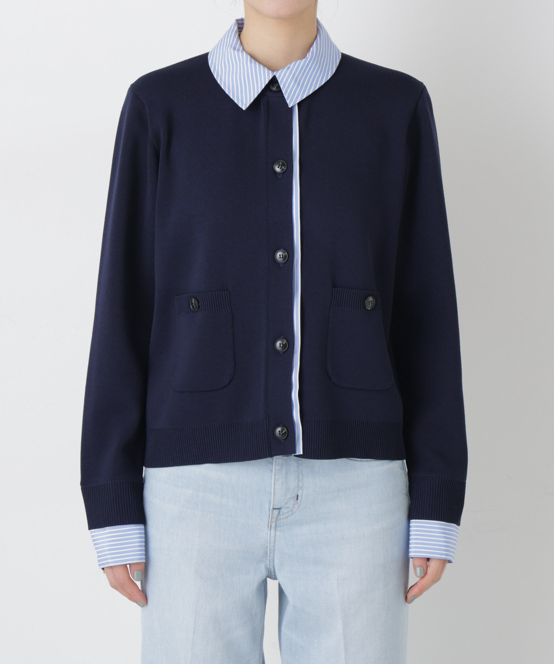 nano･universe「シャツドッキングニットカーディガン」|ニット・セーター|