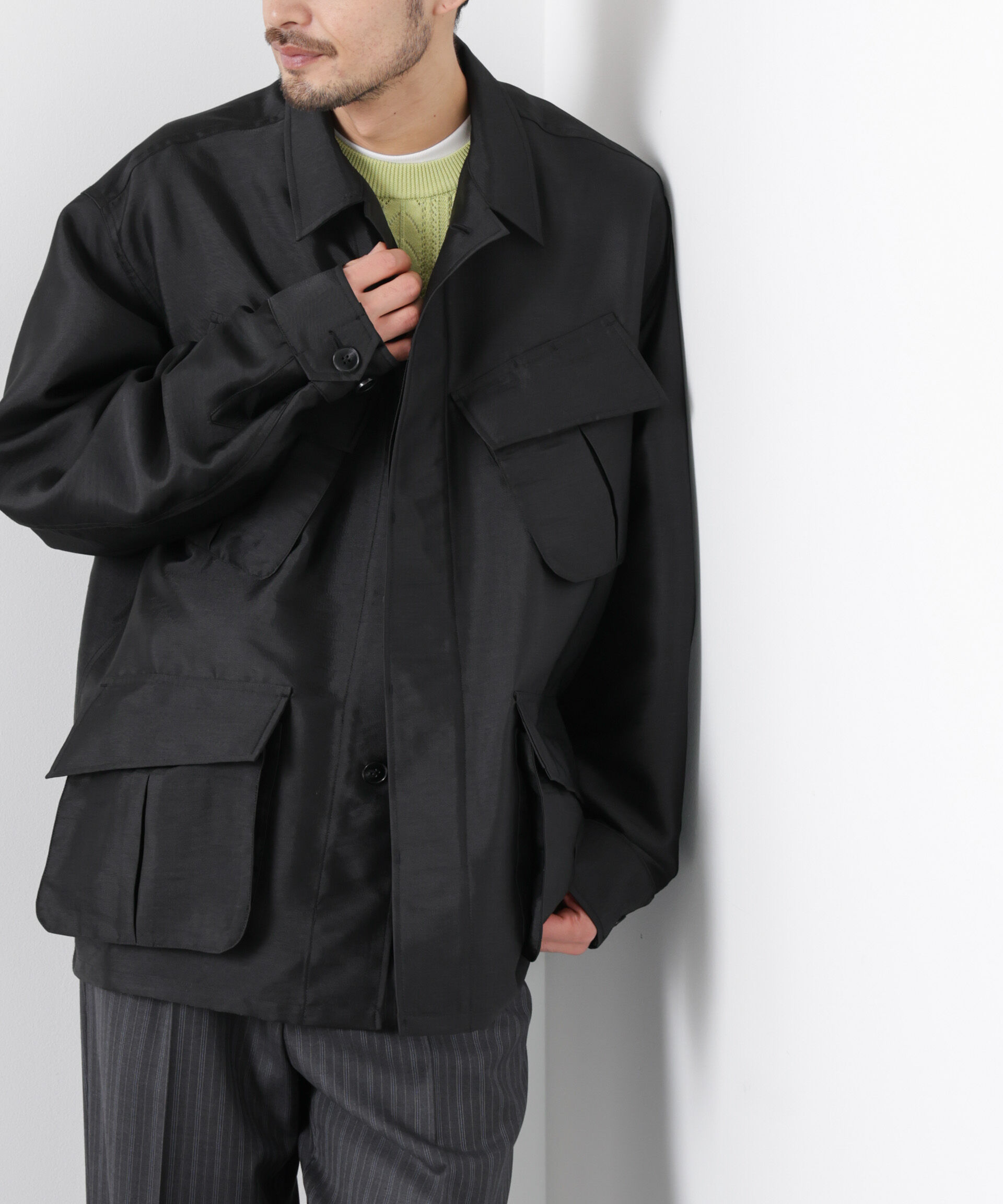 nano･universe「｢ASSEMBLANC｣ ソラーロ ファティーグジャケット」|ブルゾン・スタジャン|