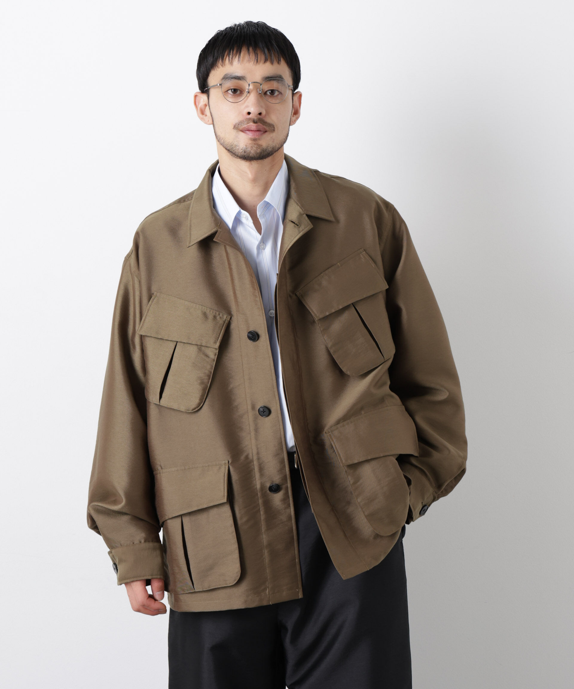 nano･universe「｢ASSEMBLANC｣ ソラーロ ファティーグジャケット」|ブルゾン・スタジャン|